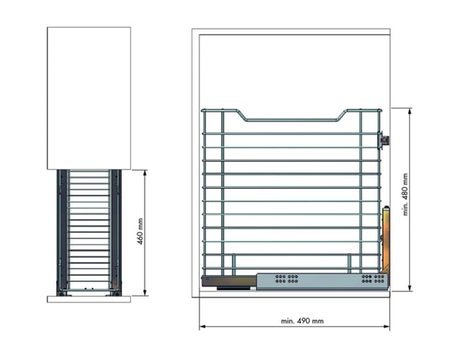 Tulha extraível 51.6X46.5X47CM