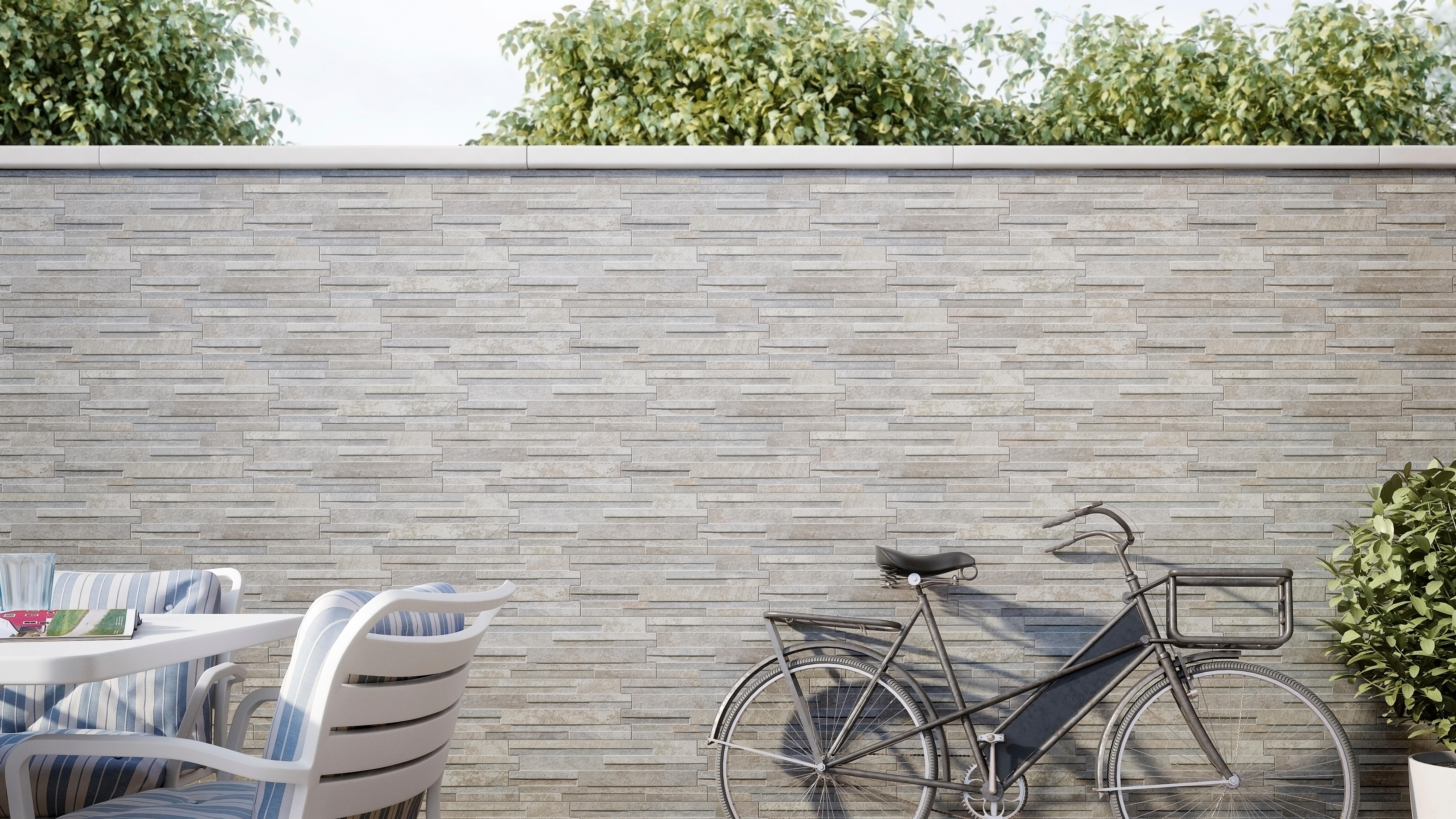 Azulejo porcelánico azteca efecto piedra perla 17x52 cm