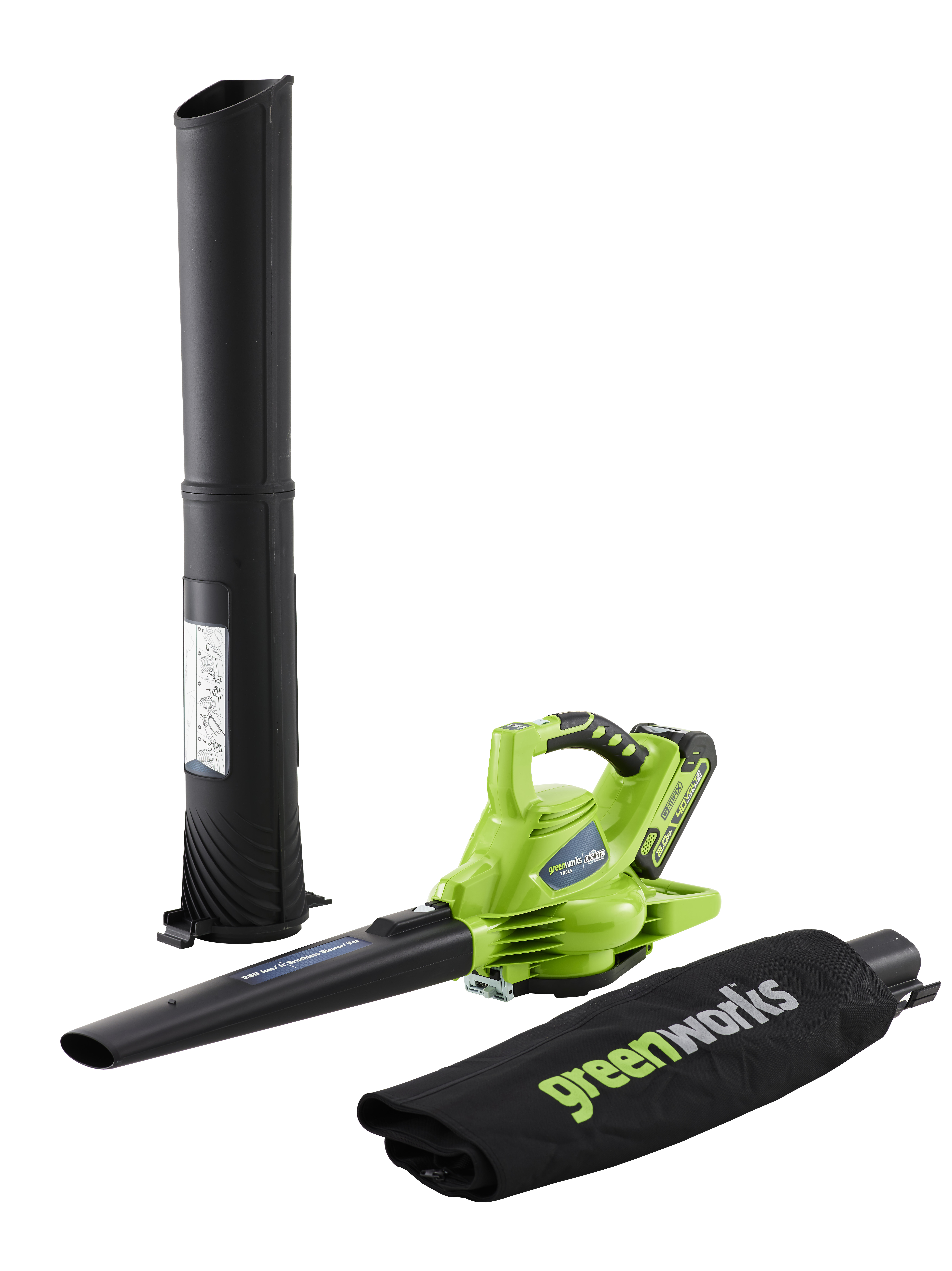 Soplador De Hojas/aspirador Sin La Batería 40v Gd40bv 24227 Greenworks