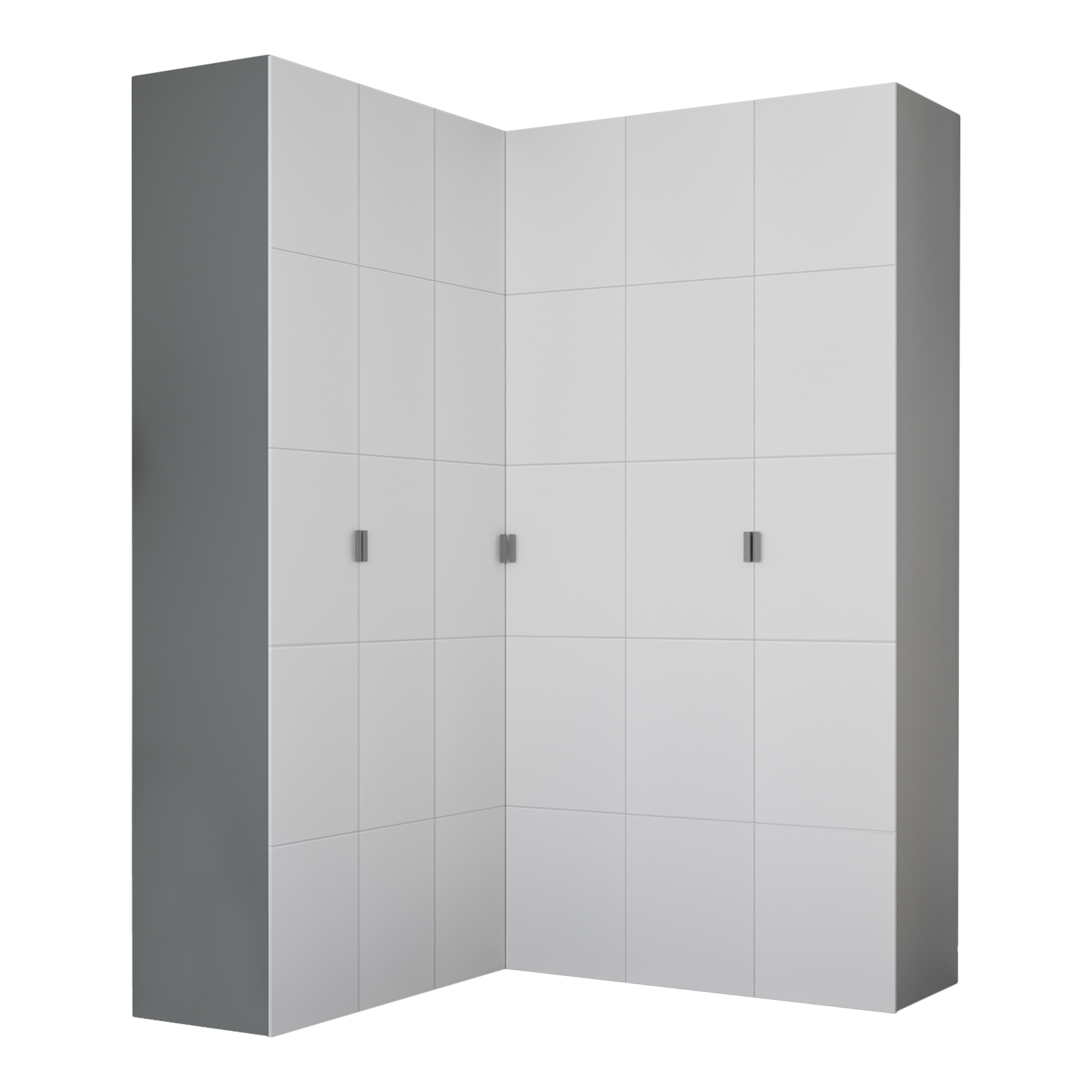 Armario ropero rincón puerta abatible spaceo home lucerna tex/bl 180/160x240x60