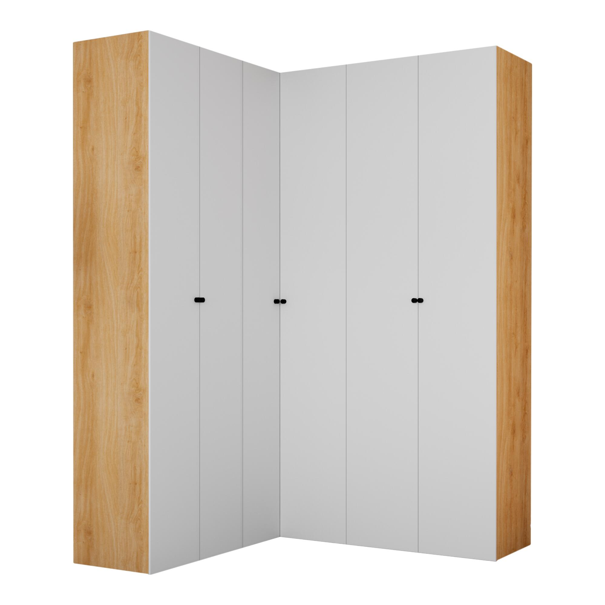 Armario ropero rincón puerta abatible spaceo home mallorca rob-bl 180/160x240x60