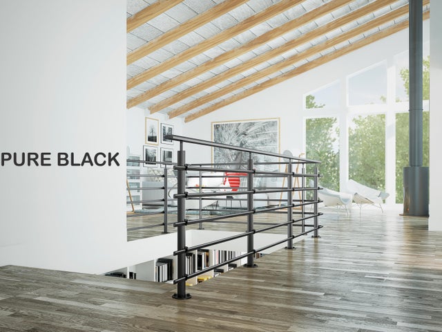 Guarda-corpo 2,5 m fixo ao chão aluminio preto PURE BLACK