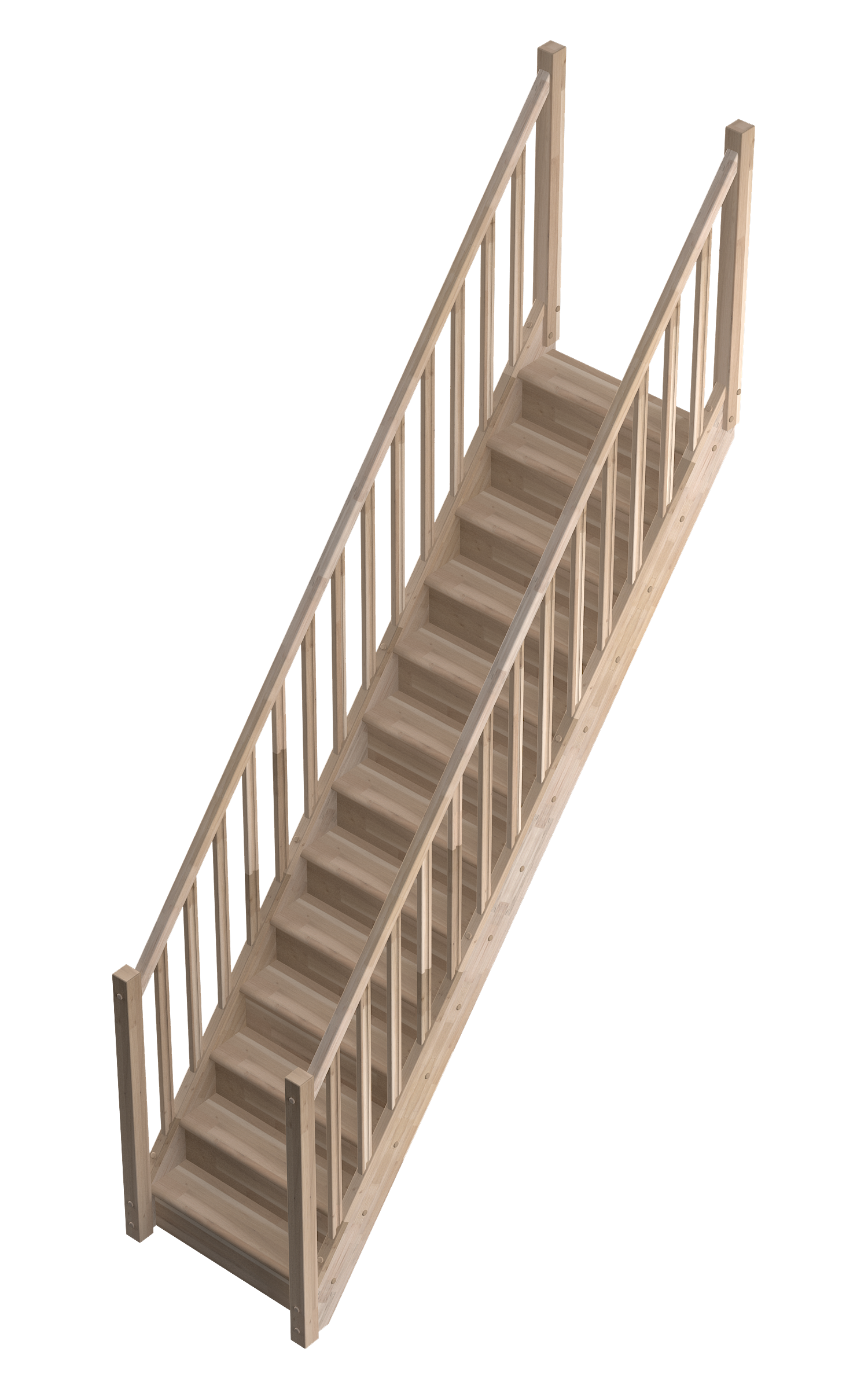 Kit barandilla interior tradi madera roble fijación suelo 337cm
