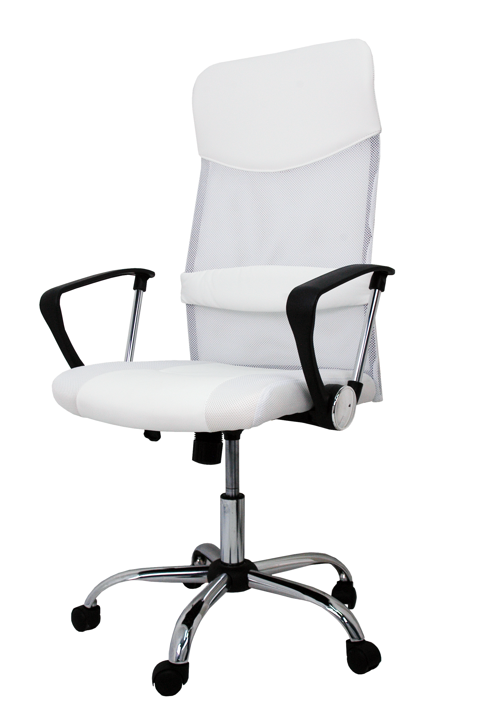 Silla escritorio dafne con reposacabezas y giratoria de color blanco