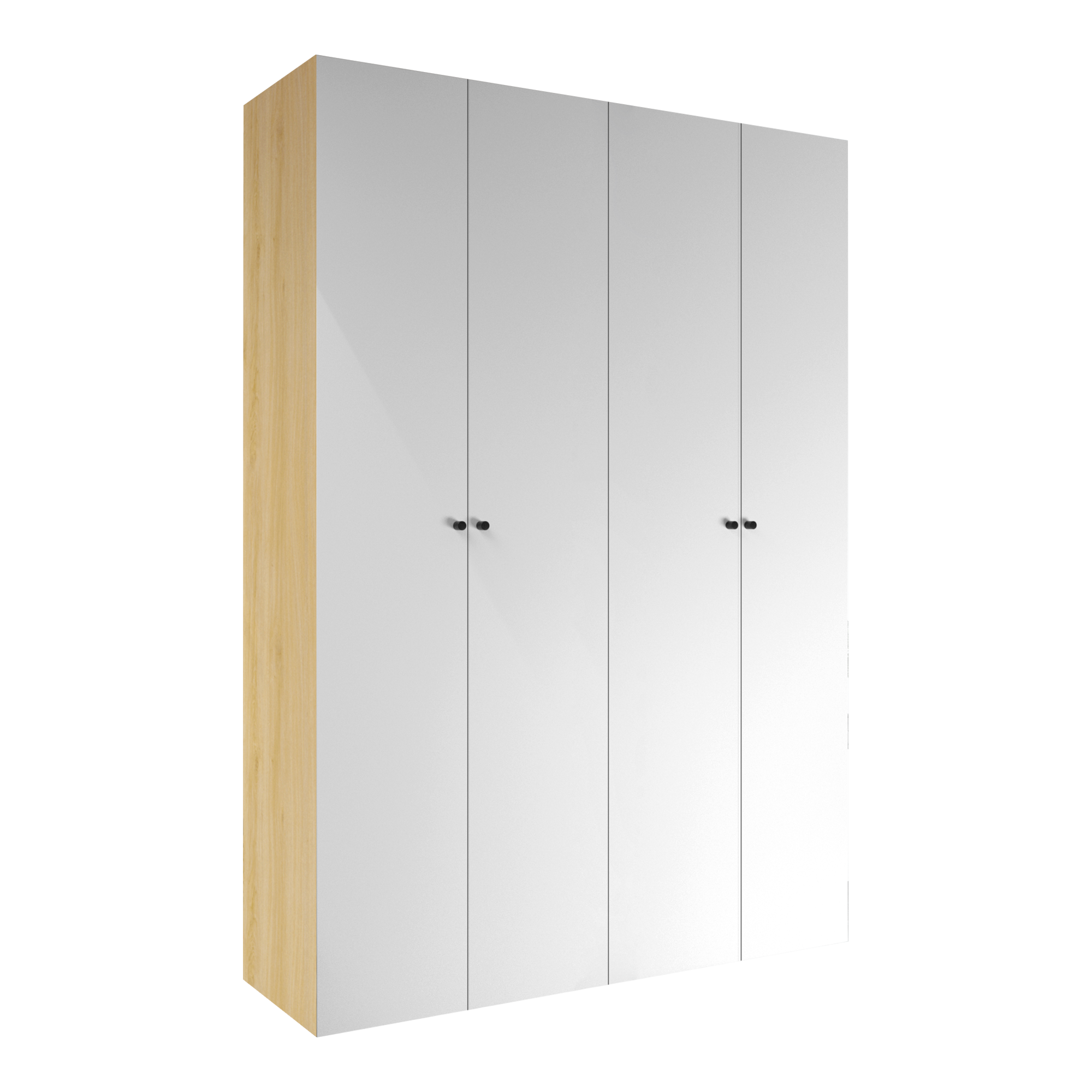 Armario ropero puerta abatible spaceo home mallorca roble blanco 160x240x60 cm