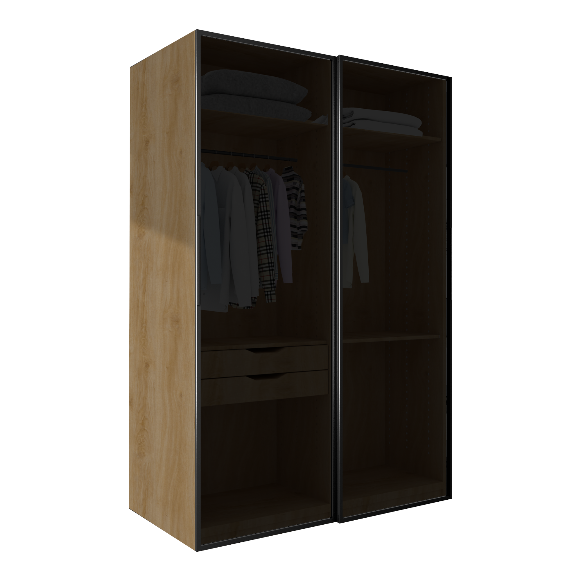 Armario puerta corredera spaceo home seúl 160x240x60cm negro