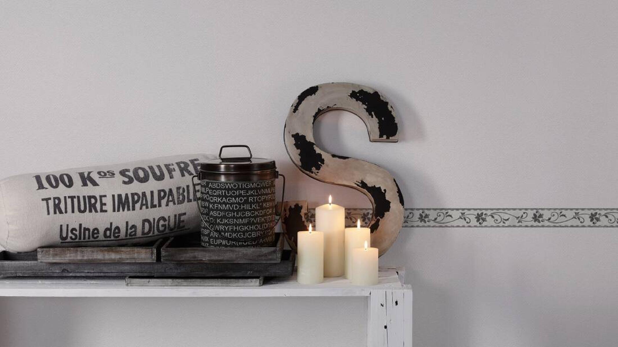 Bordo per carta da parati Tralcio nero/bianco 5.3 cm x 5 m - 2