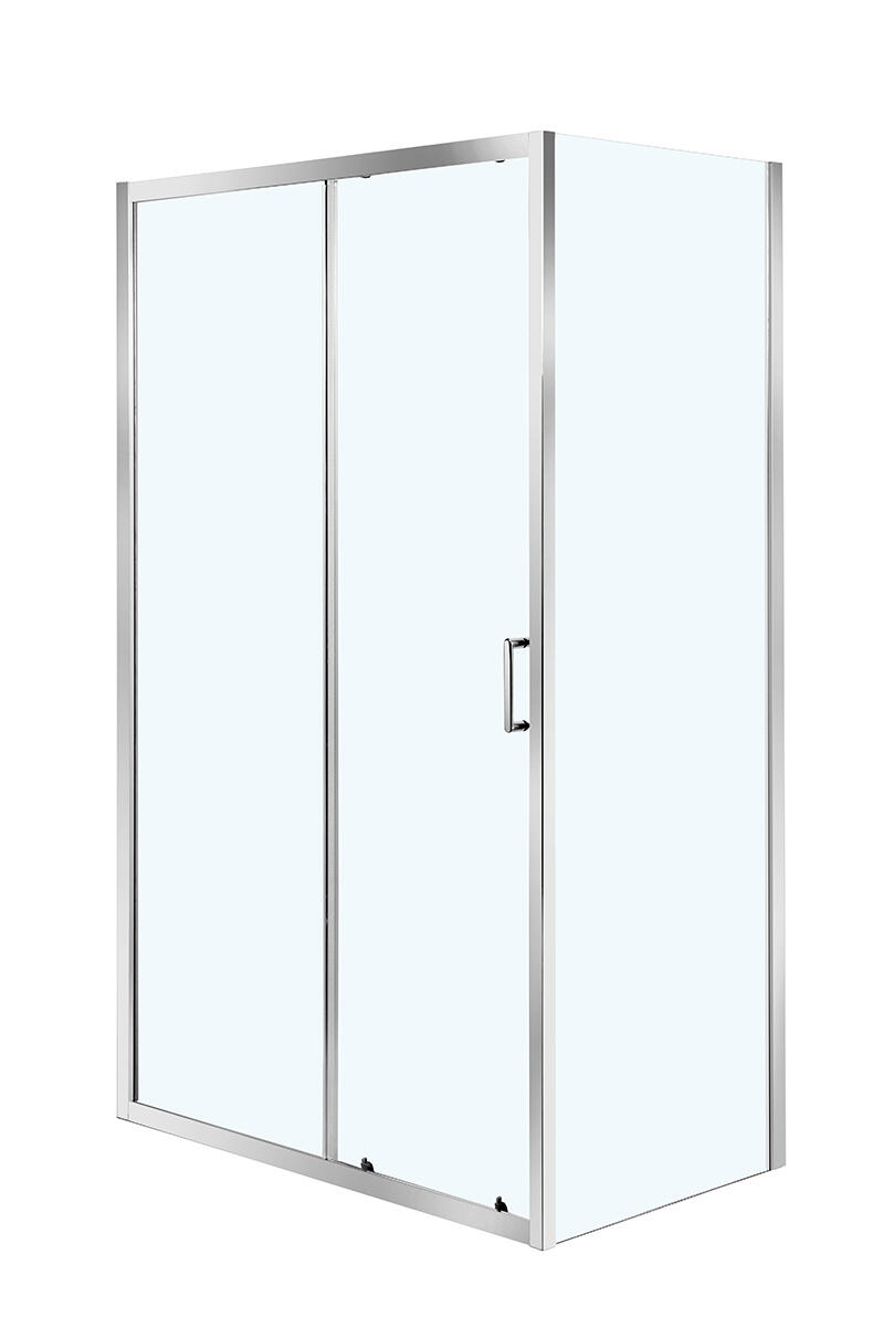 Porta doccia scorrevole L 118-122 cm x H 190 cm per nicchia in vetro trasparente SP. 6 mm, profilo lucido cromo, serie Zesk - 5