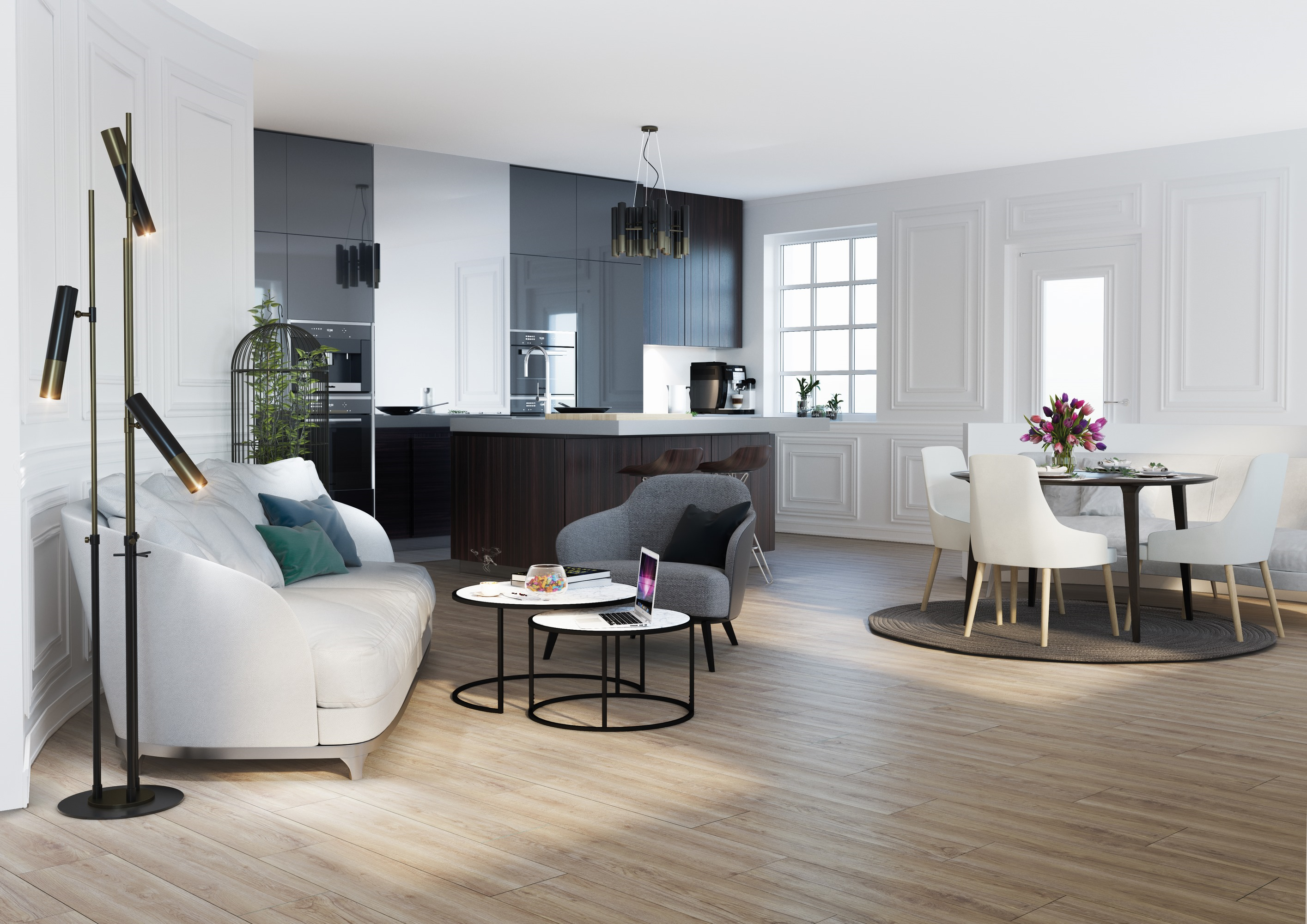 Pavimento cerâmico 22,5x90 cm Gresart Oak Cream - 2