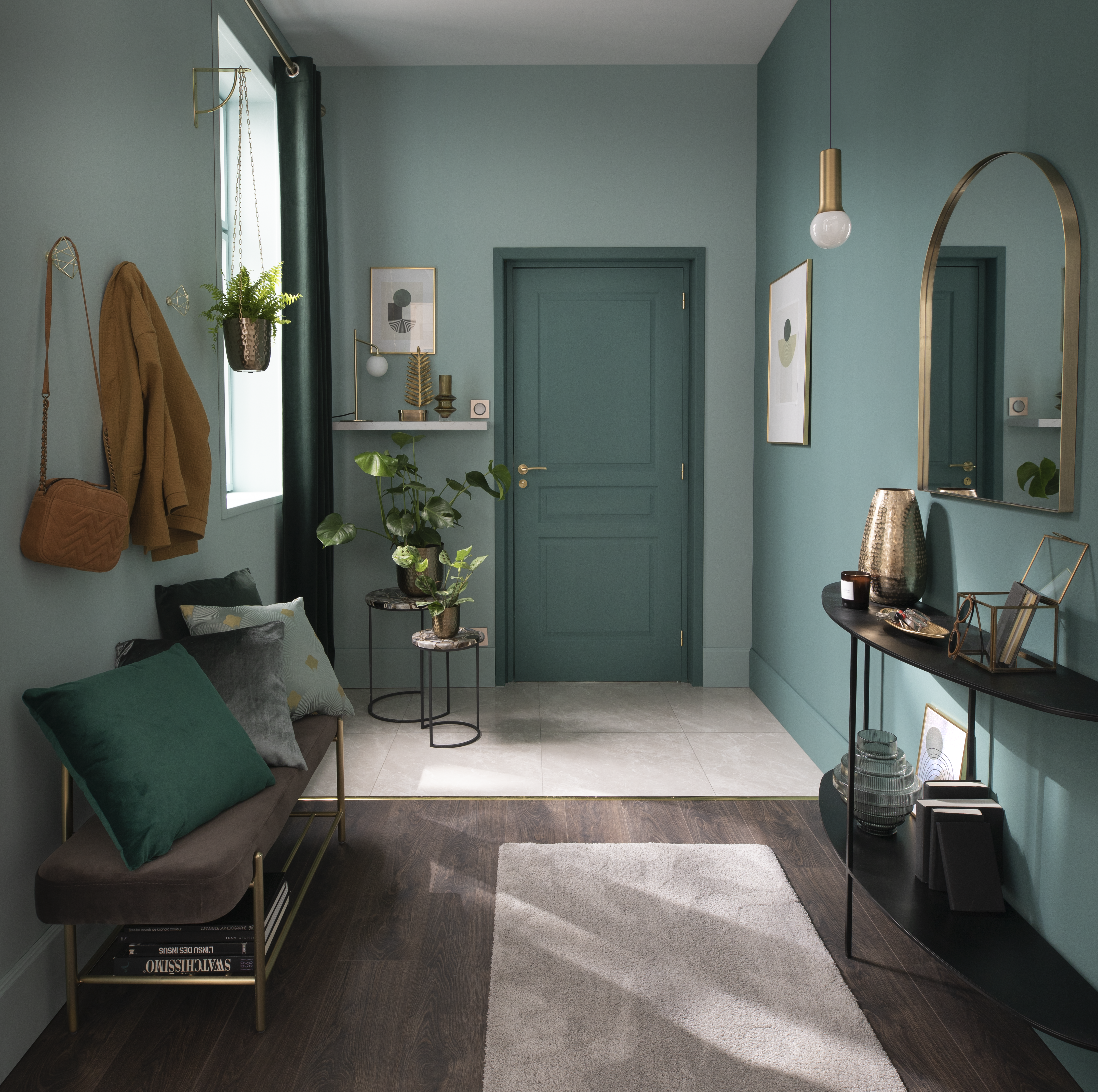 Coussin Clarks, velours, vert l.45 x H.45 cm INSPIRE - 6