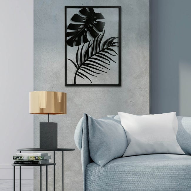 Decorazione Parete Albero Della Vita In Metallo - Cornice Moderna 60x60 Cm, Nero, Per Soggiorno - Foto 11