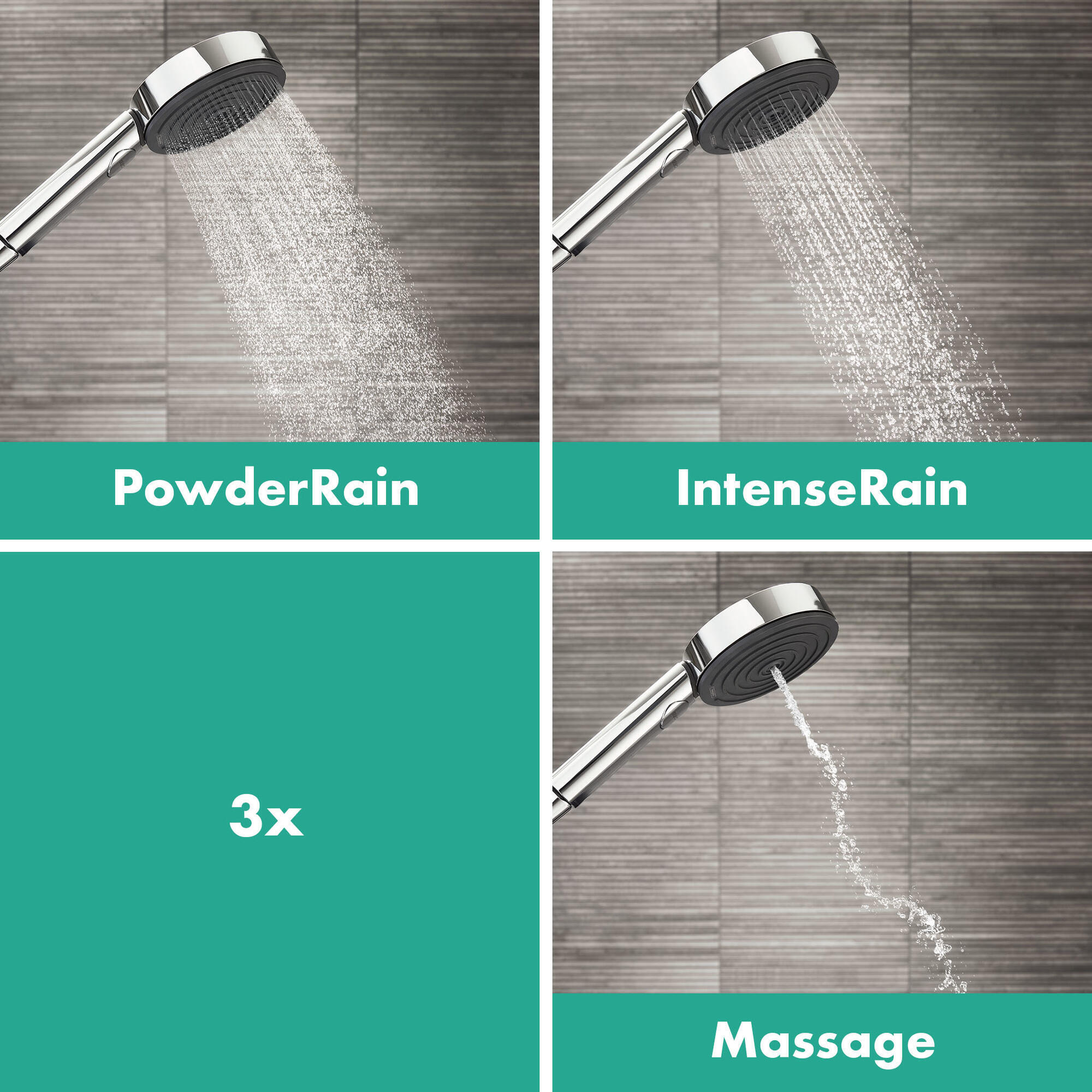 3 types de jets exceptionnels pommeau de douche hansgrohe pulsify - 3
