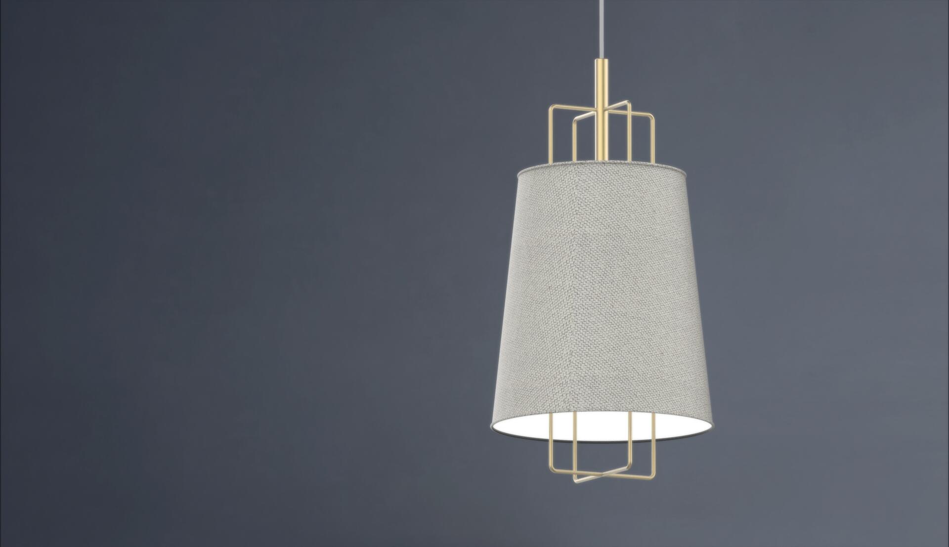 MILOOX Lampadario Moderno Pyra oro paralume grigio perla E27