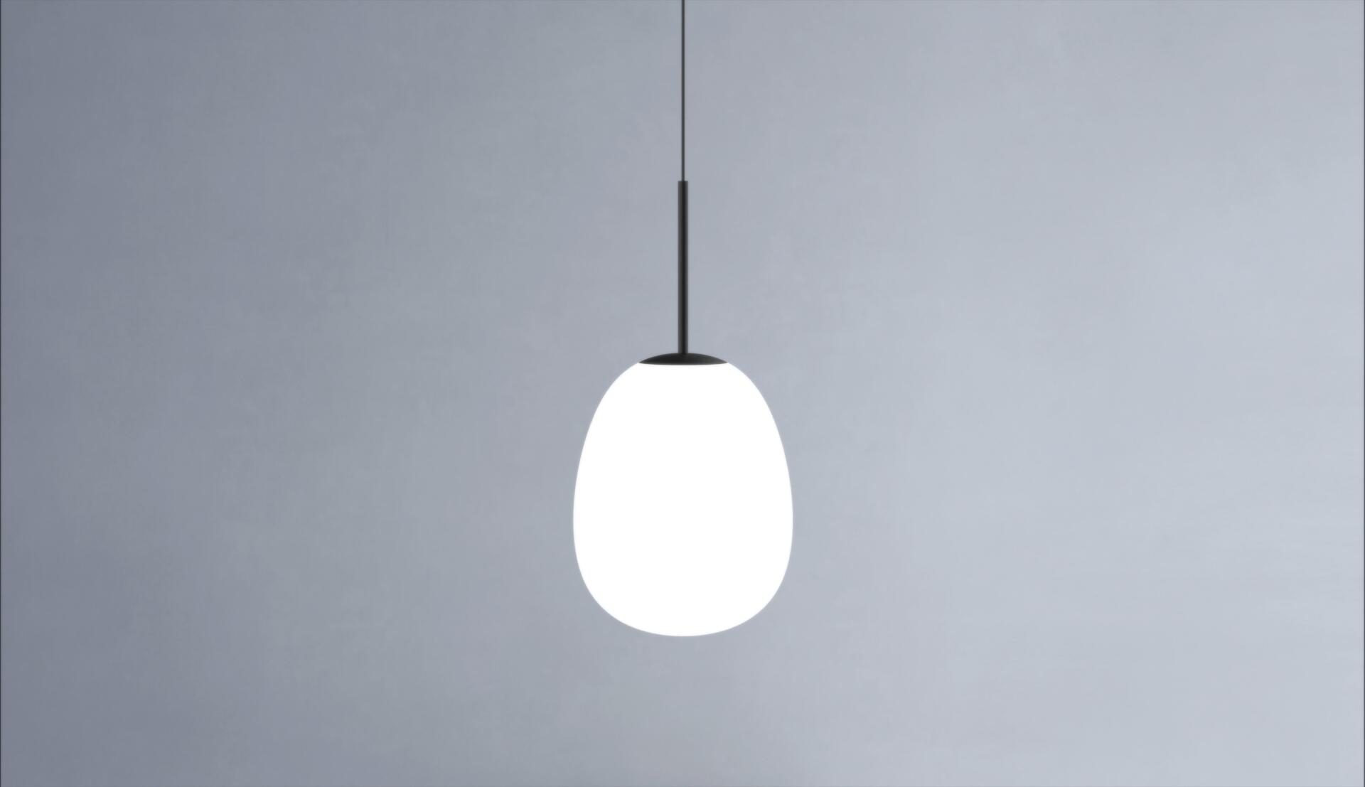 MILOOX Lampadario Moderno Drop nero paralume bianco E27