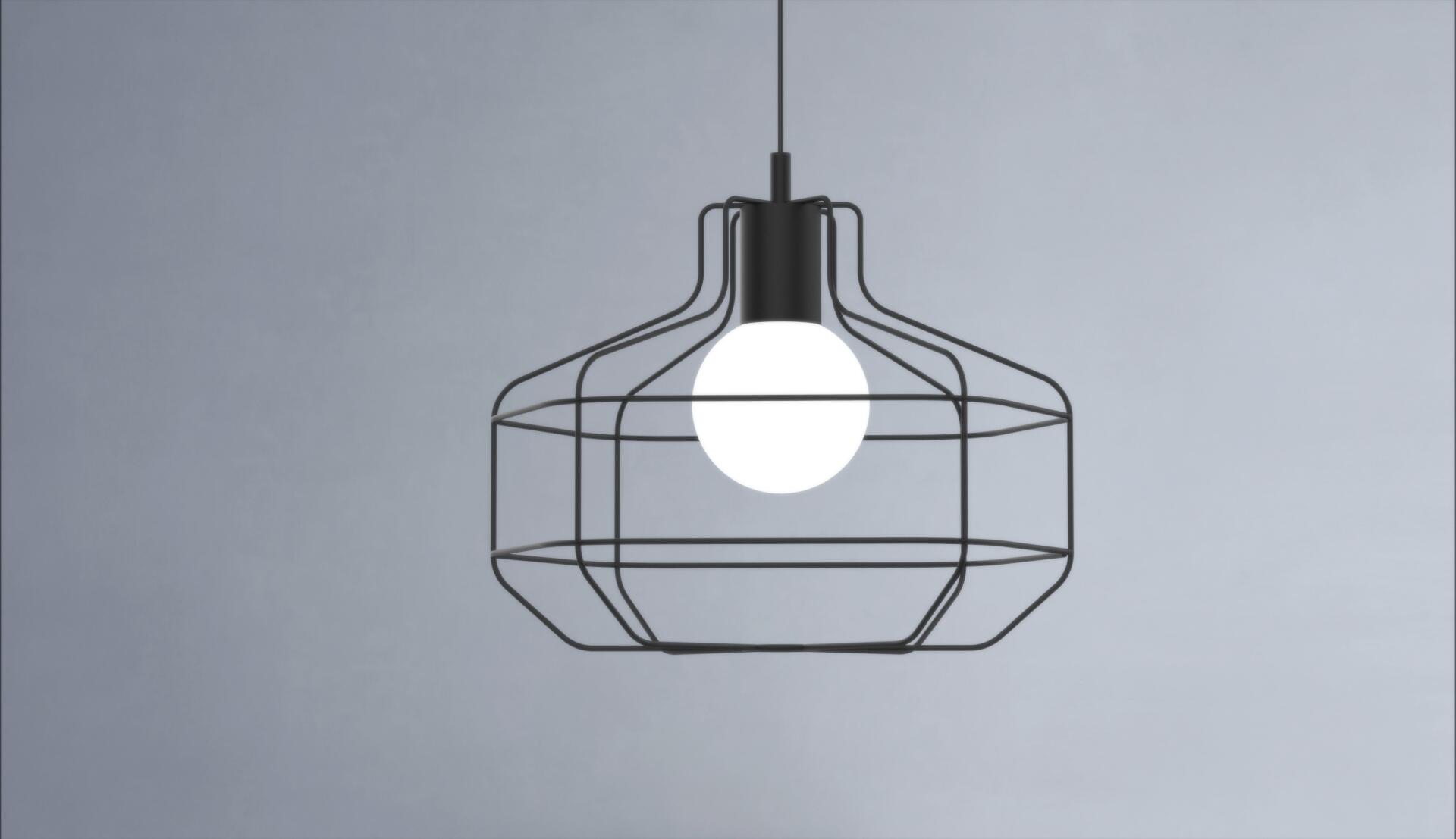 MILOOX Lampadario Moderno Wire nero paralume bianco E27