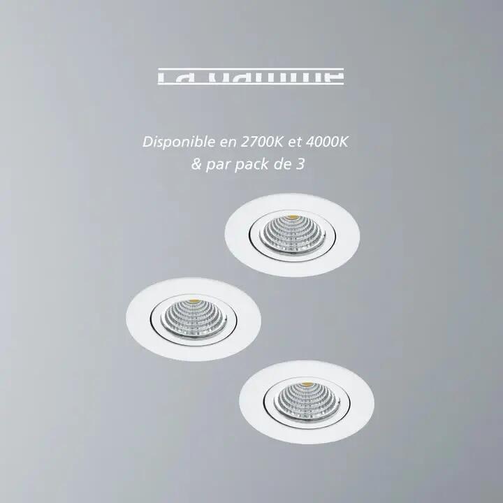 Kit 1 spot à encastrer orientable Saliceto module led, 2700K EGLO carré blanc - 7