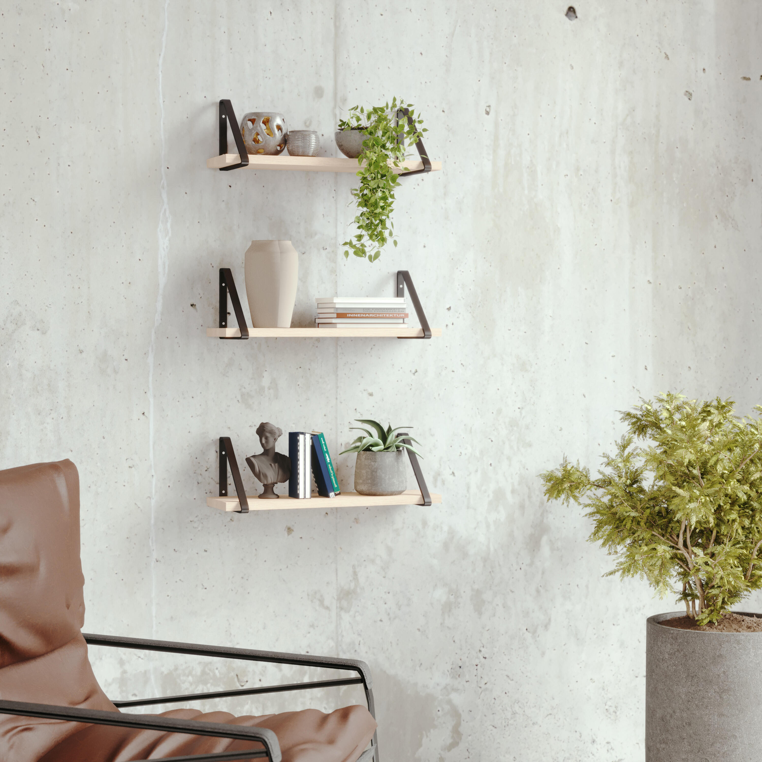 2 Escuadras decorativas forma triangulo en color negro Alt. 18 x  An. 18 cm - 5