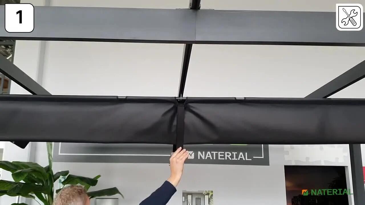 Toile polyester NATERIAL pour pergola Omega/tonnelle Niagara gris,l.243xL.342 cm - 4