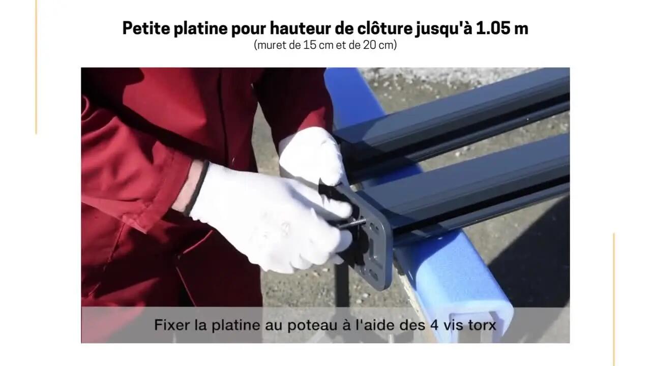 U de départ mur CLOSIUM + kit fixation + embouts - H. 1,09 - 3
