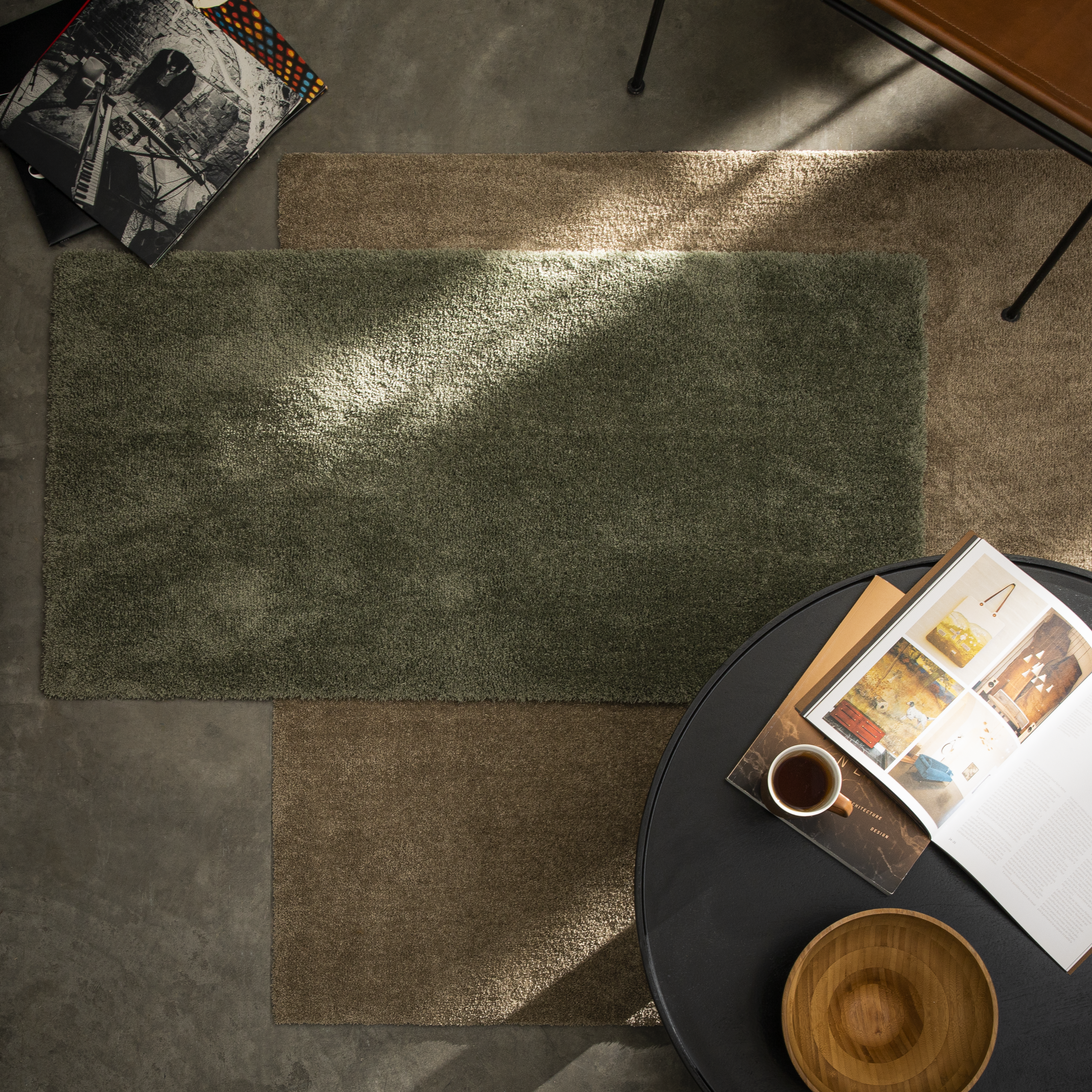 Alfombra  poliéster tejido plano INSPIRE Tony  verde sage  lavable en lavadora 120x170cm - 8