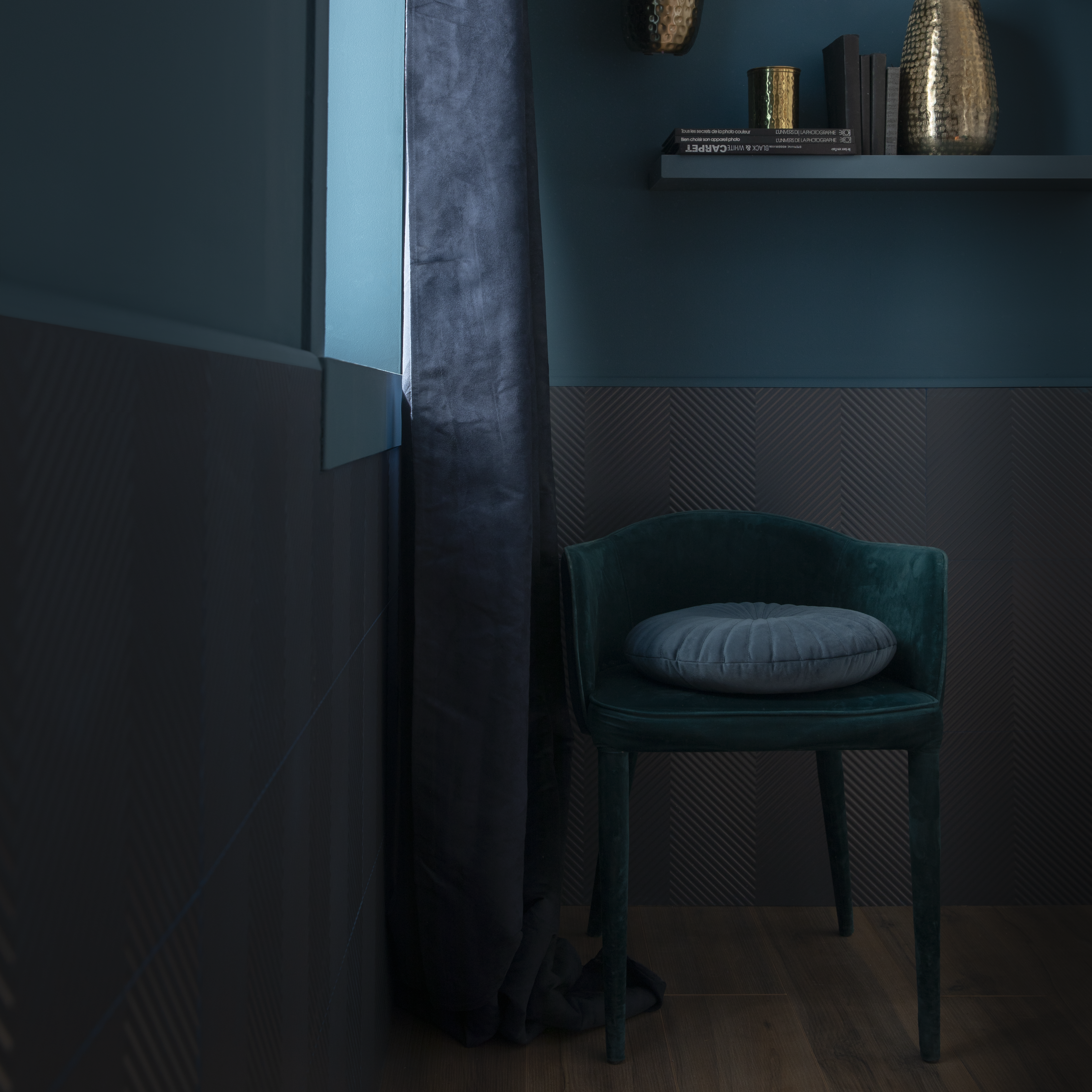 Rideau tamisant, Clarks, bleu H.280 x l.140 cm INSPIRE - 6