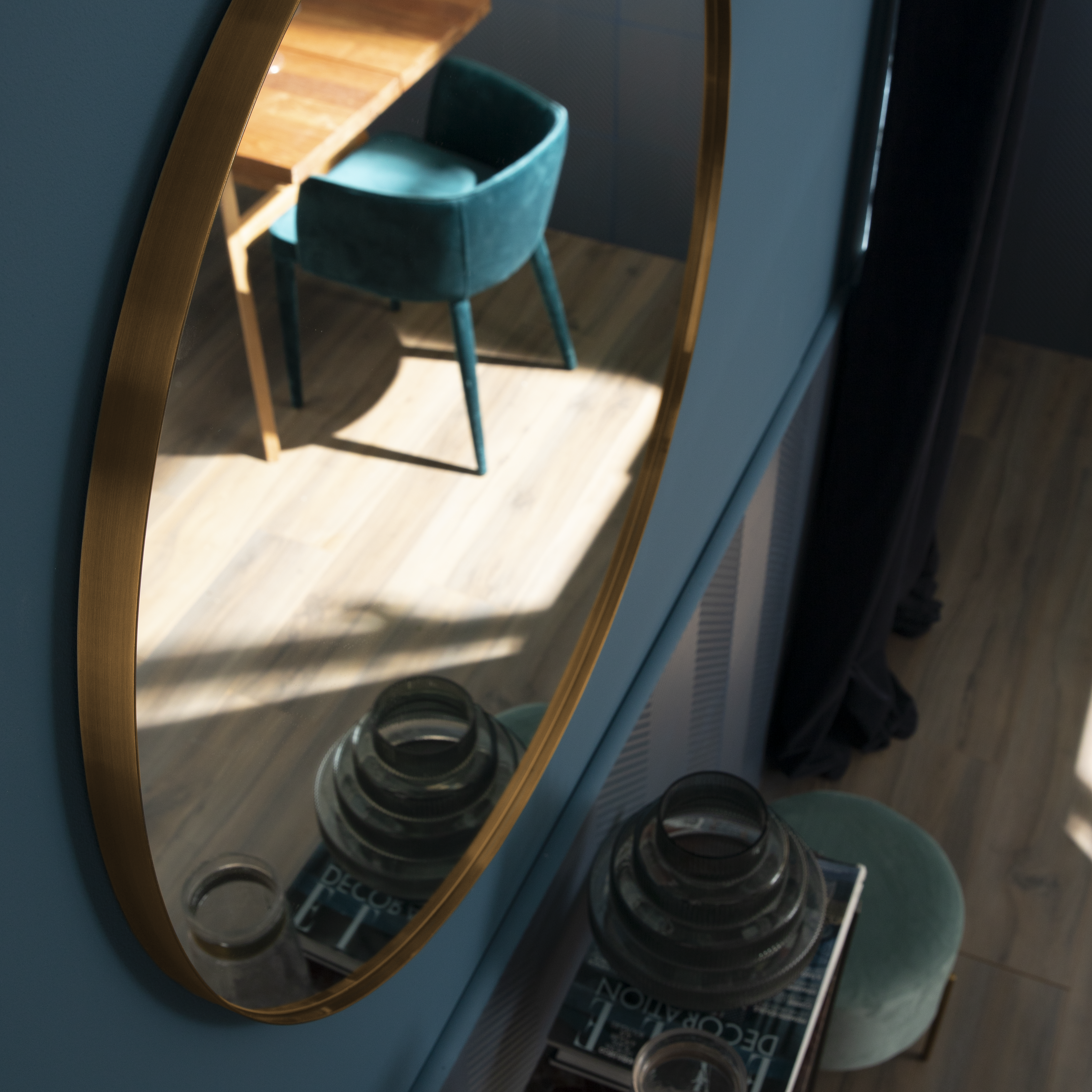 Lustro okrągłe Glam złote śr. 81 cm Inspire - 5