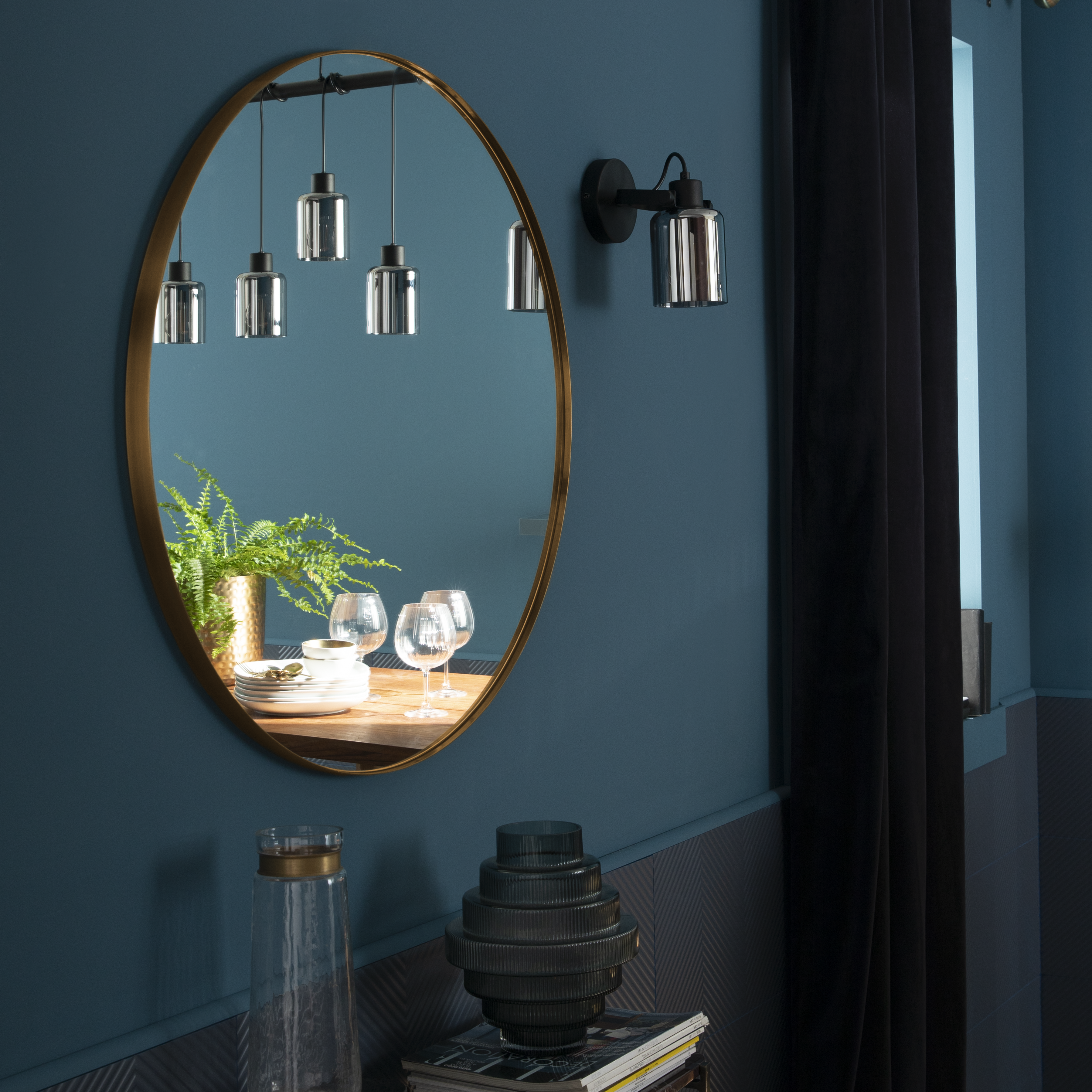 Lustro okrągłe Glam złote śr. 81 cm Inspire - 4