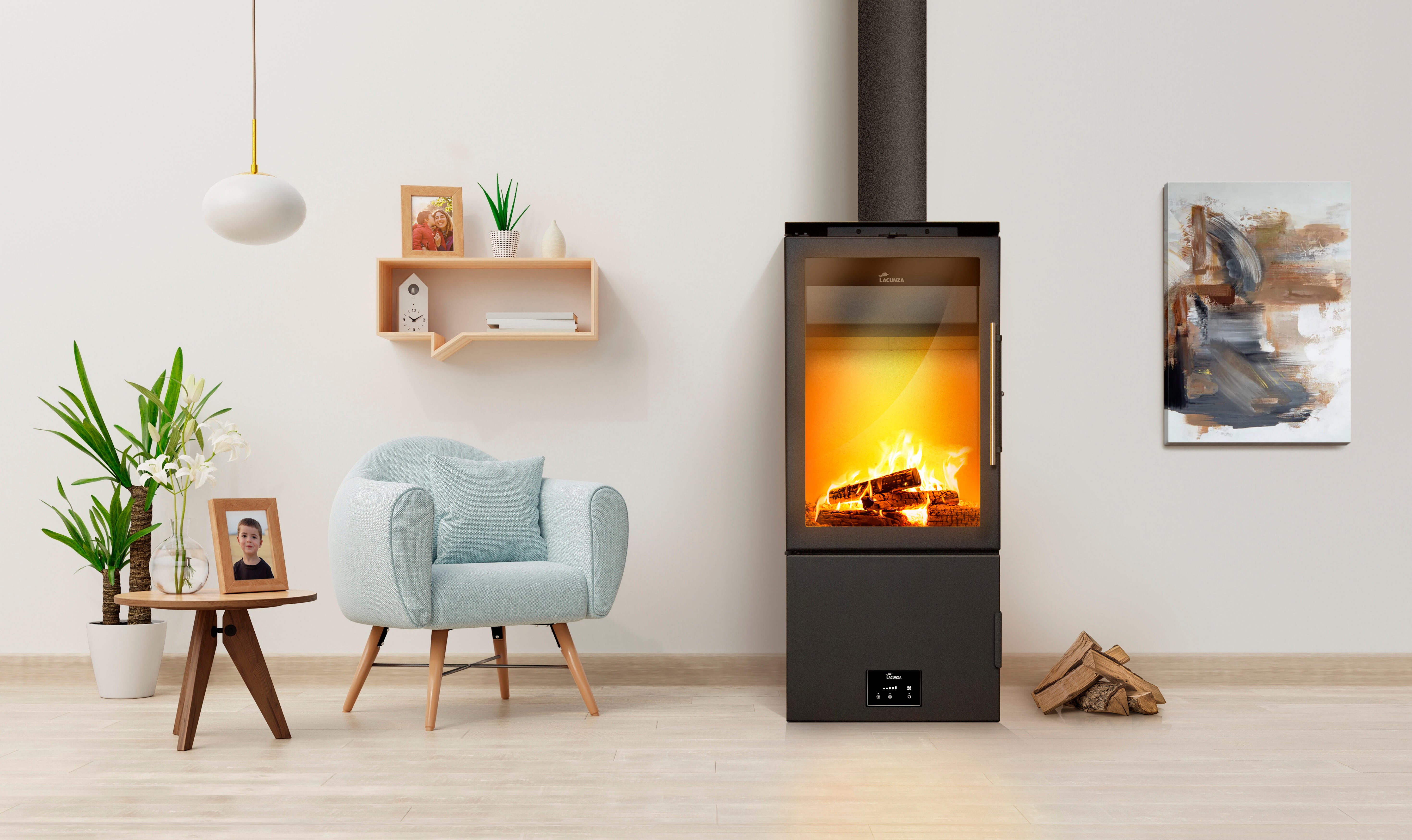 Estufa de leña ventilada lacunza dover de 13kw