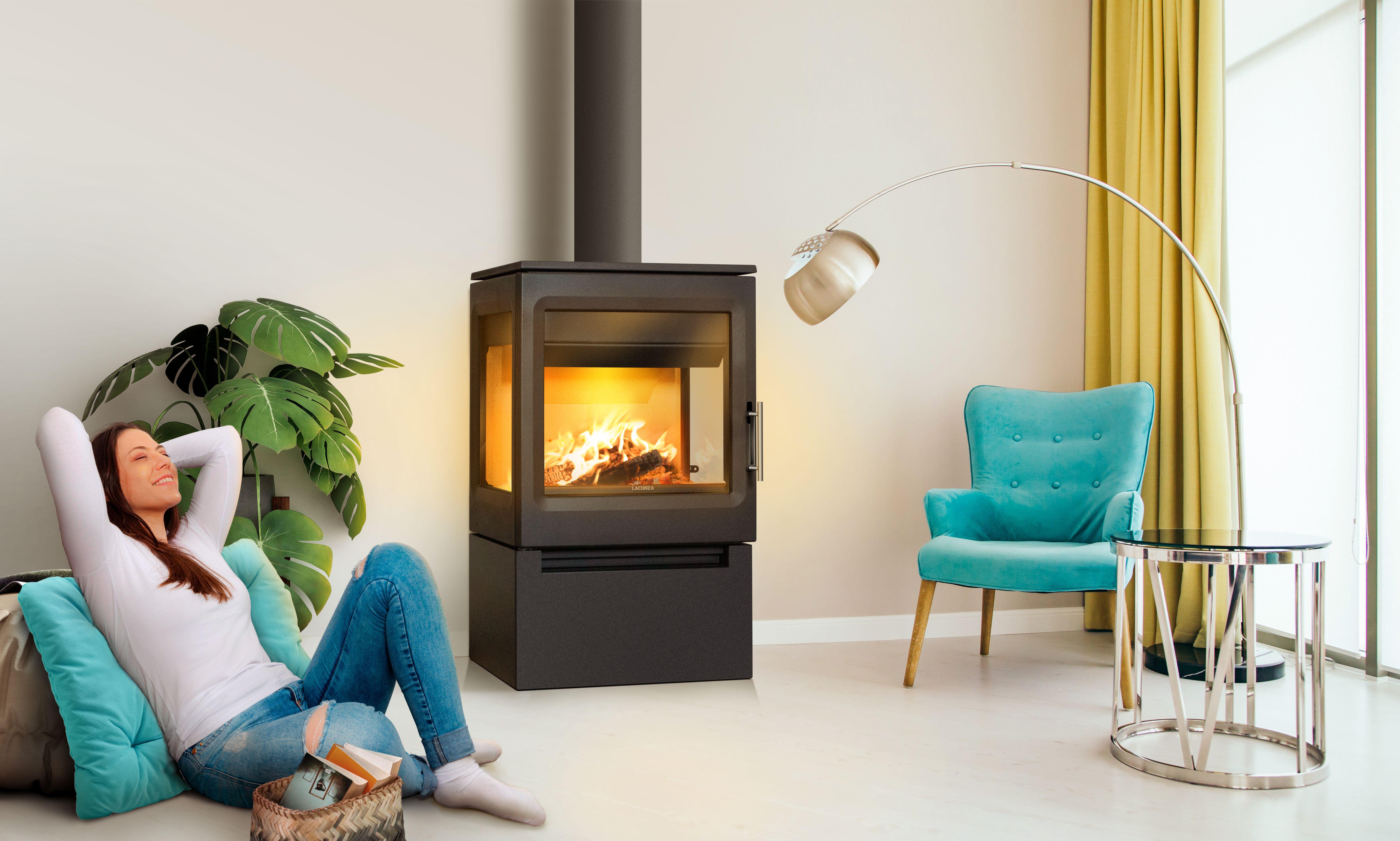 Estufa de leña vertical lacunza isaba de 10kw