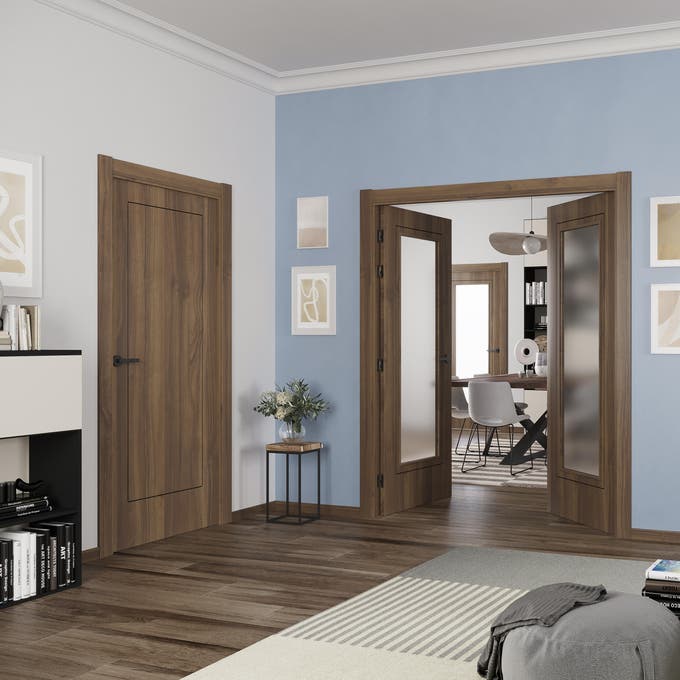 puertas de interior en nogal