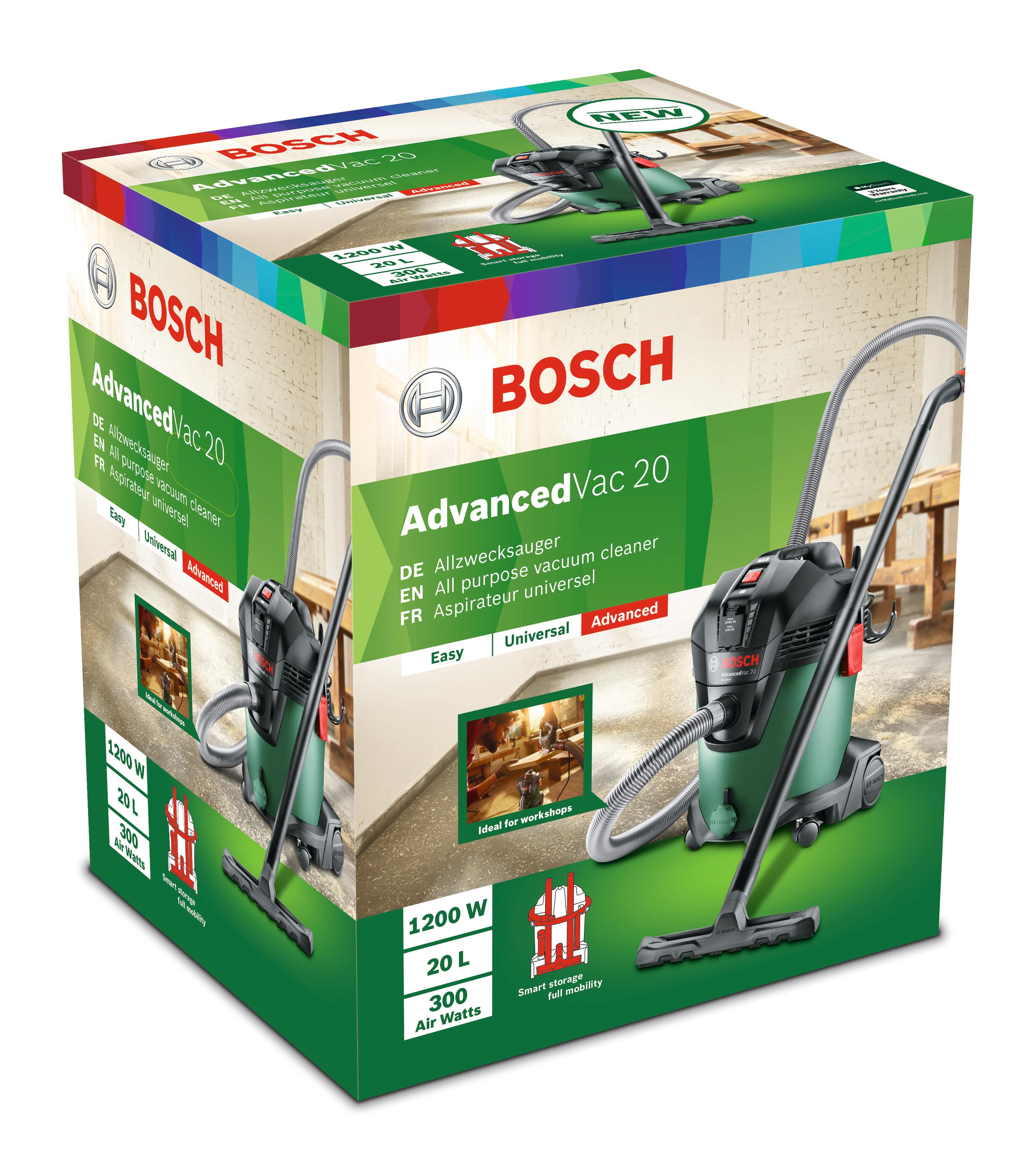 Aspirador de sólidos e líquidos 1200 W 20L Bosch AdvancedVac 20 - 6