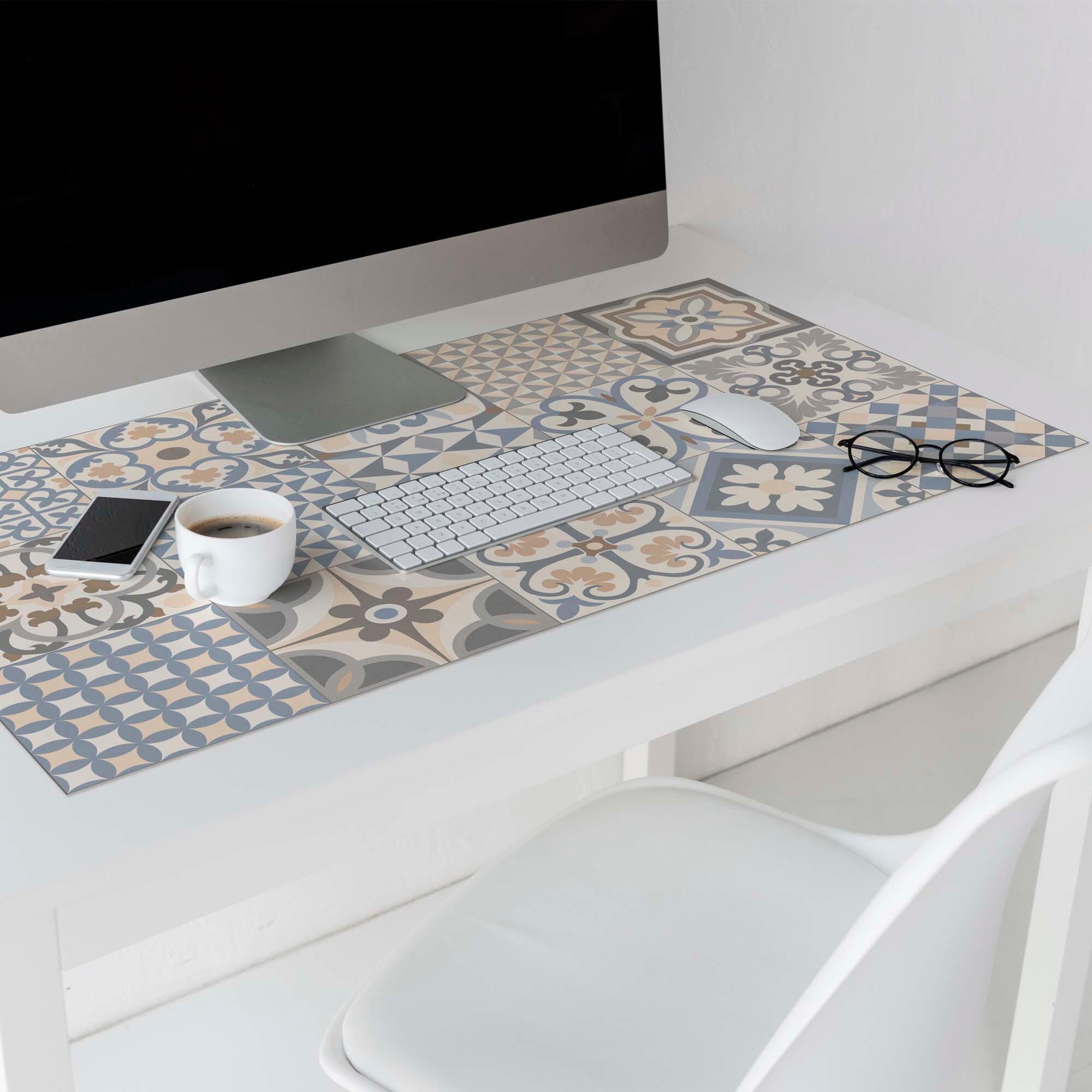Alfombra pie de cama exterior/interior pvc Heritage 48x75cm tejido plano base antideslizante gris - 2