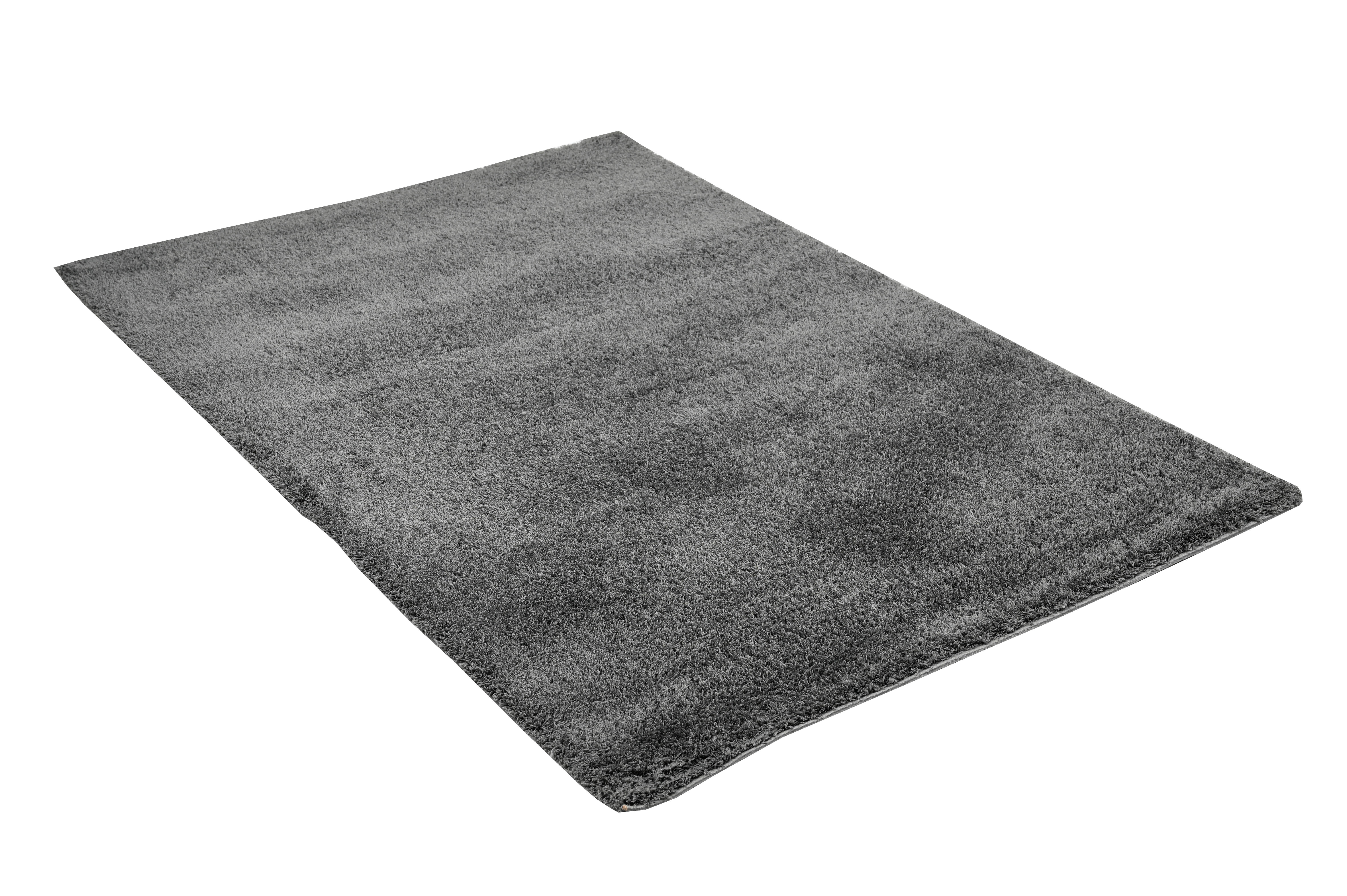 Alfombra poliéster blizz 120x170cm pelo corto liso gris anthracite lavable en lavadora