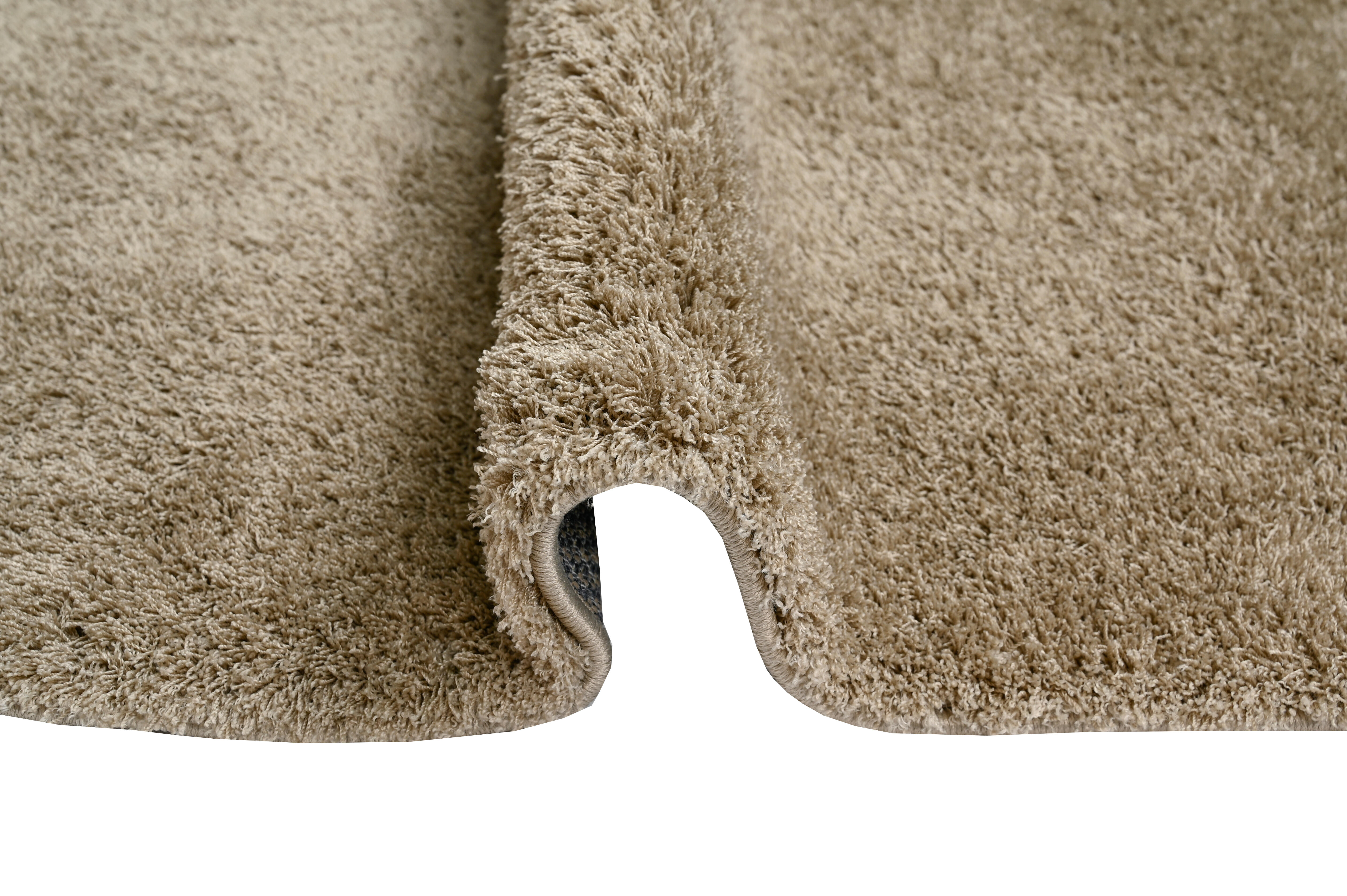Alfombra pie de cama poliéster Blizz Bereber 60x110cm pelo largo liso gris lavable en lavadora - 7
