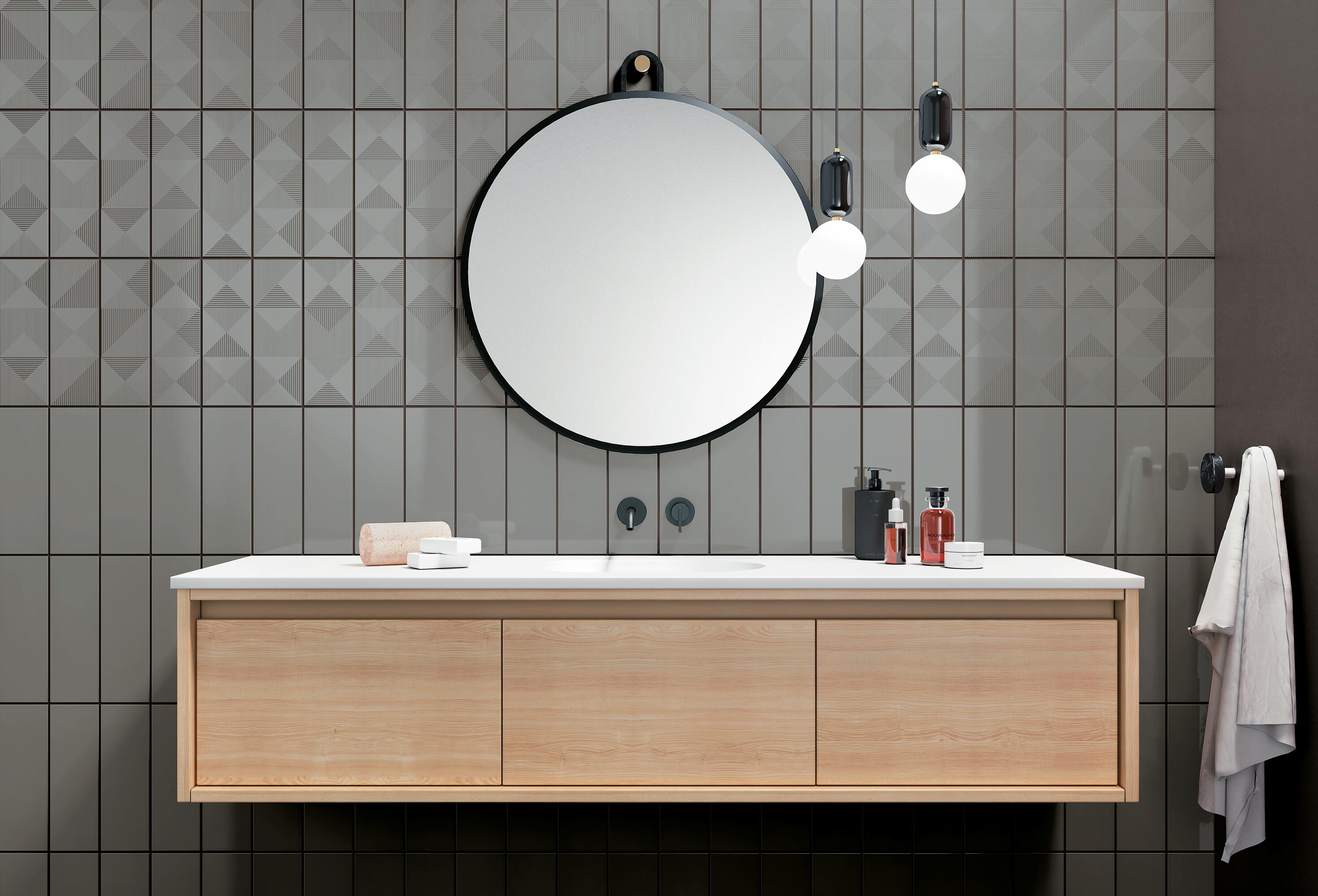 Azulejo cerámico crayon efecto zellige gris 10x30 cm