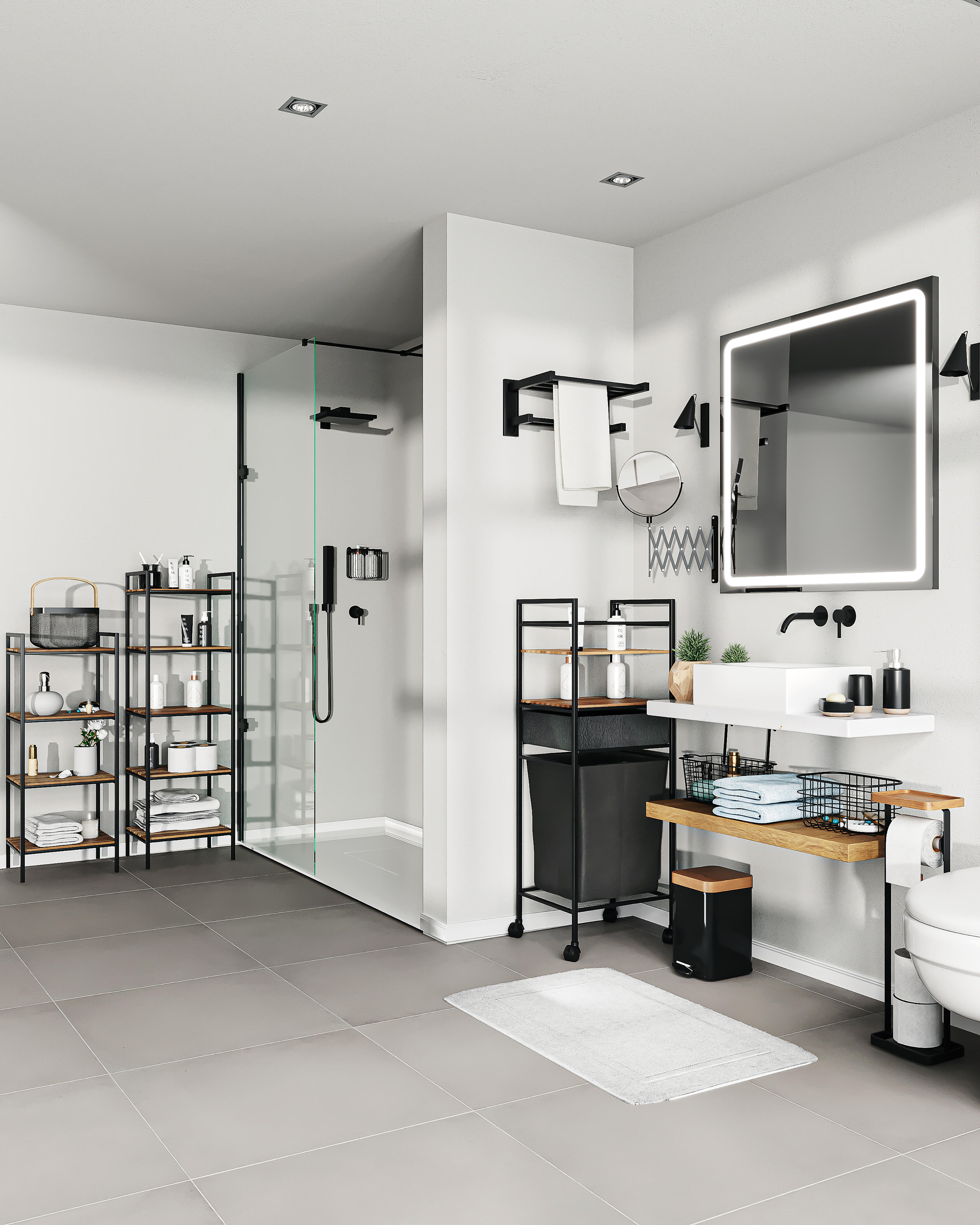 Balde do lixo SENSEA SCANDI 3L PRETO MATE - 2