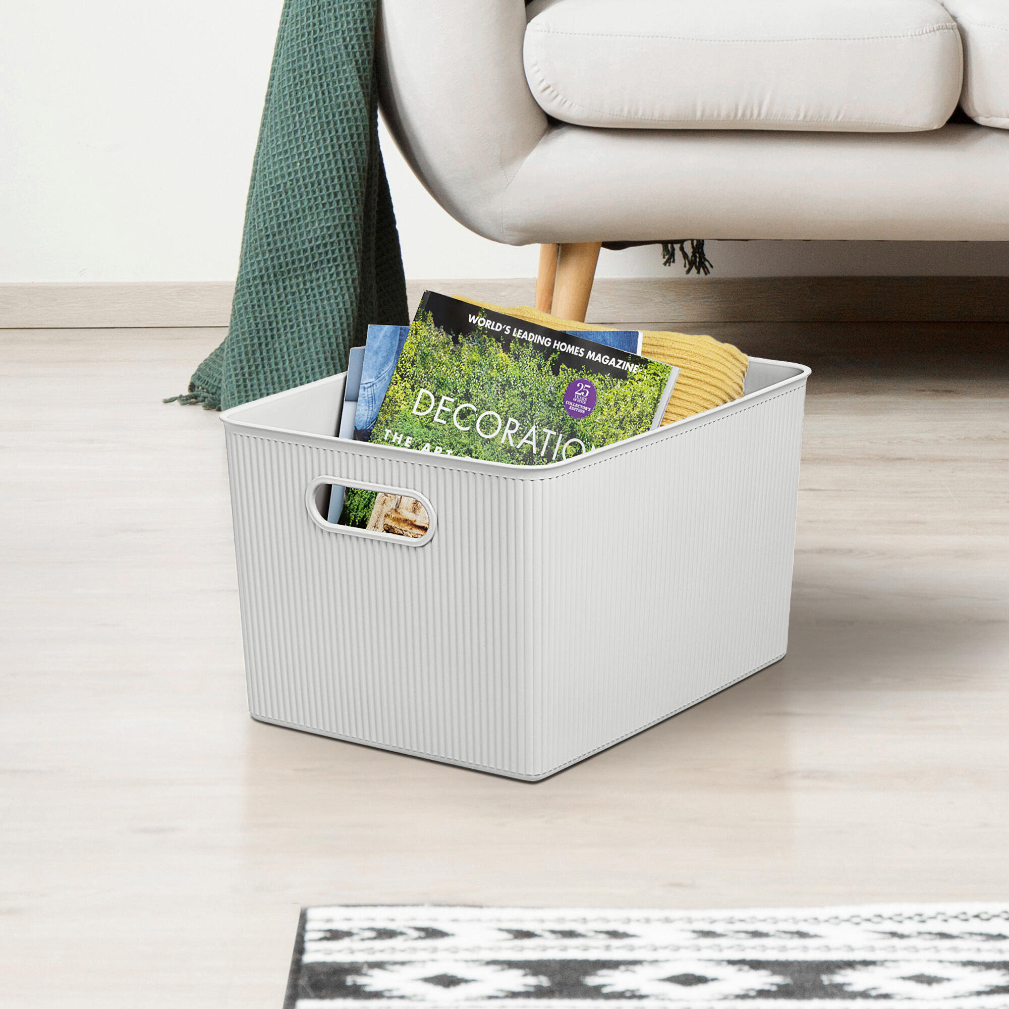 Cesta de polipropileno blanco  38.5x29.4x23cm - 2