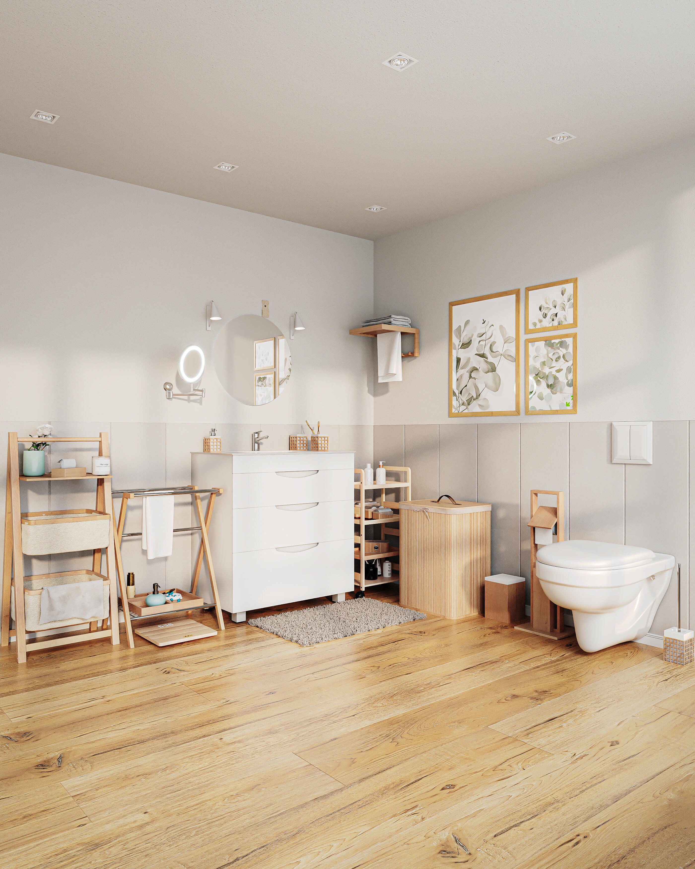 Organizer per bagno Sensea natural, 4 pezzi L 16.3 x H 4.5 cm - 5
