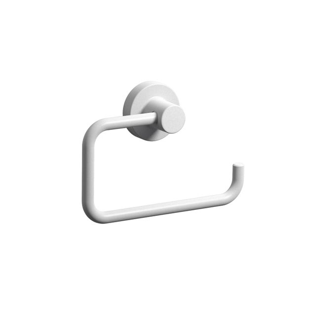 Toallero de aro blanco mate para atornillar Architecture 16x11x4.1 cm