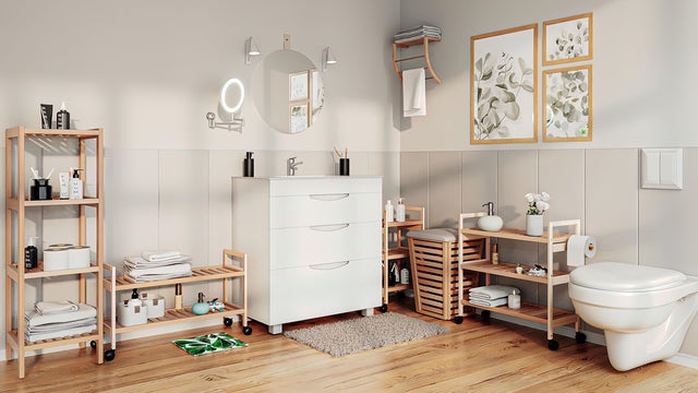 88311120 Carrito de baño Norway marrón 65x72x31 cm