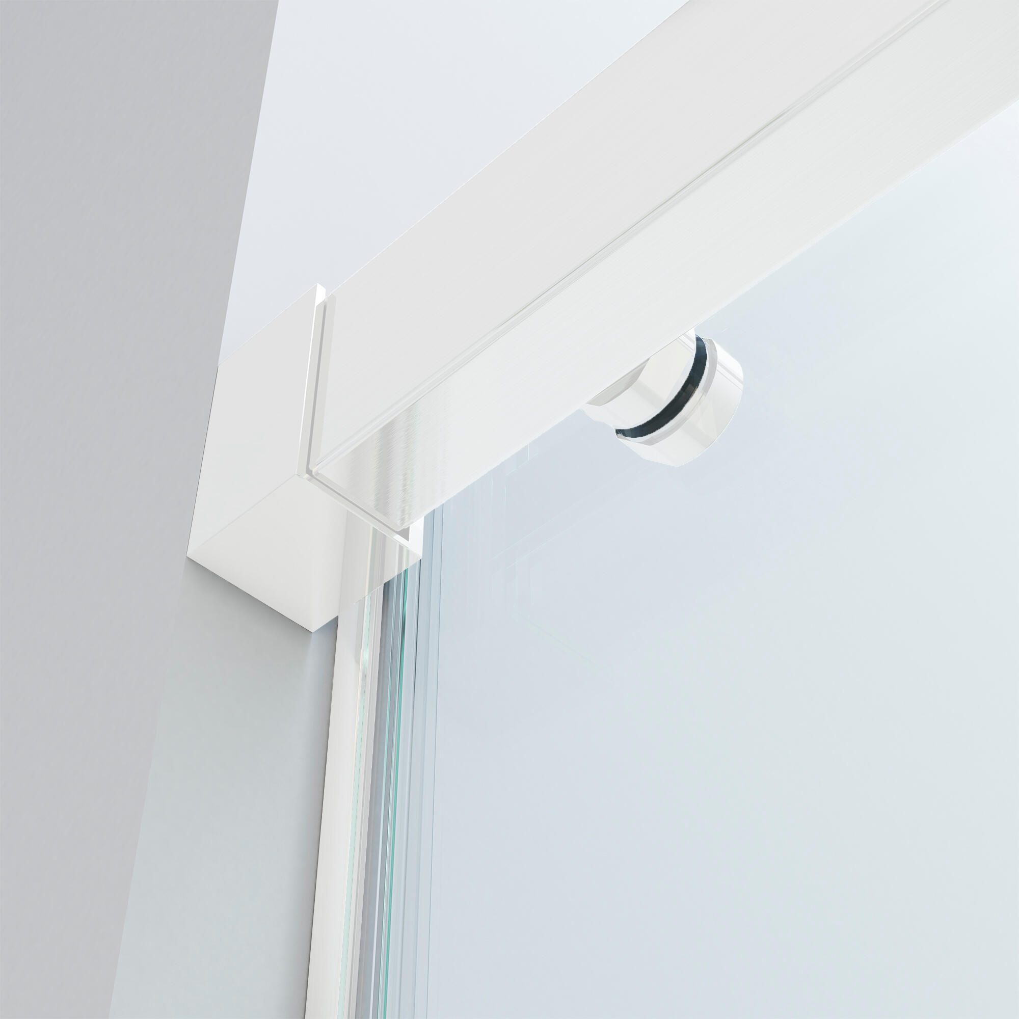 Mampara de ducha frontal corredera y panel fijo lateral Tala Perfil aluminio blanco. Ancho adaptable (130.1-140)+70 x200 cm. Cristal templado de seguridad transparente. Tratamiento antical y cierre magnético Glassinox - 9