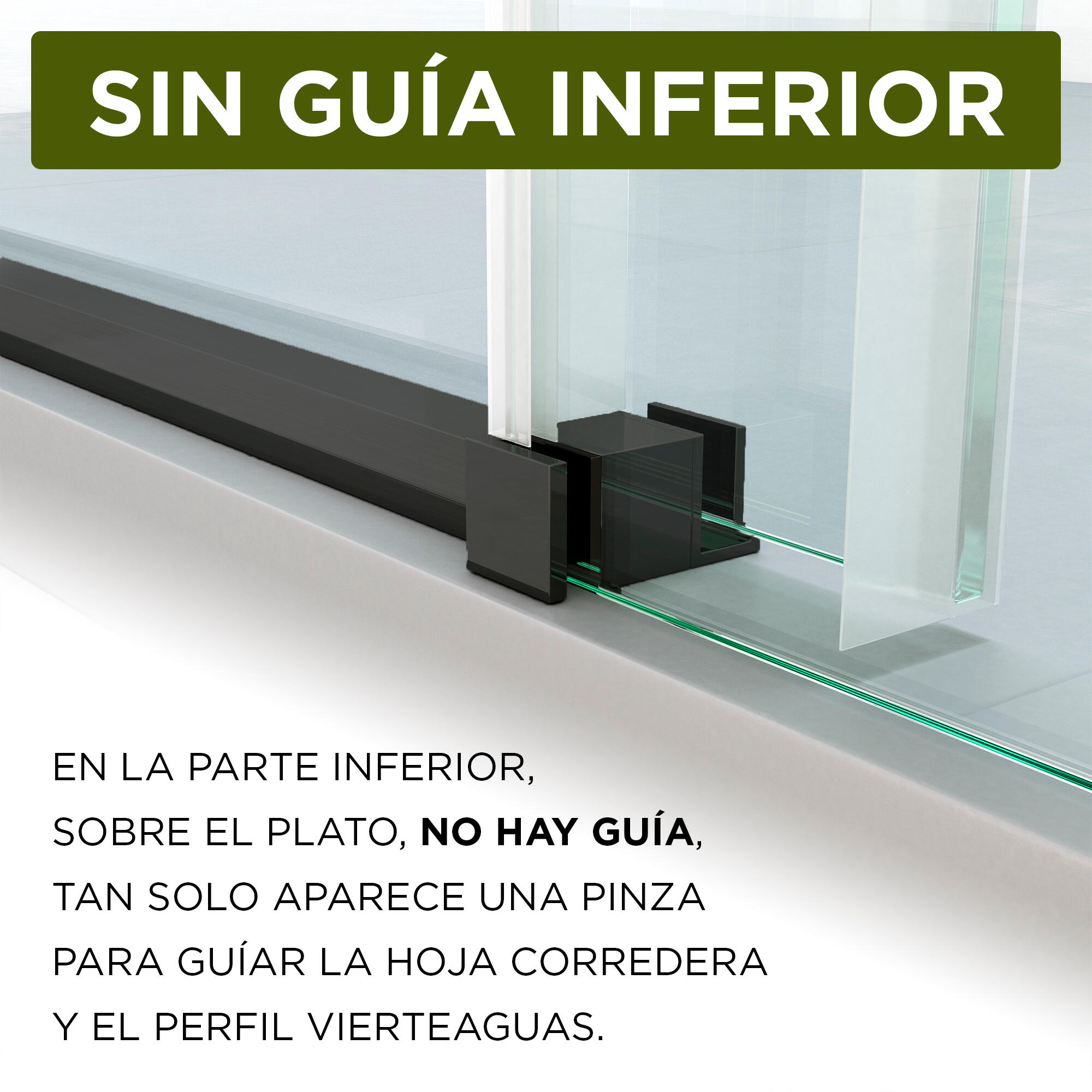 Mampara de ducha frontal corredera y panel fijo lateral Tala Perfil aluminio negro. Ancho adaptable (130.1-140)+80 x200 cm. Cristal templado de seguridad transparente. Tratamiento antical y cierre magnético Glassinox - 7