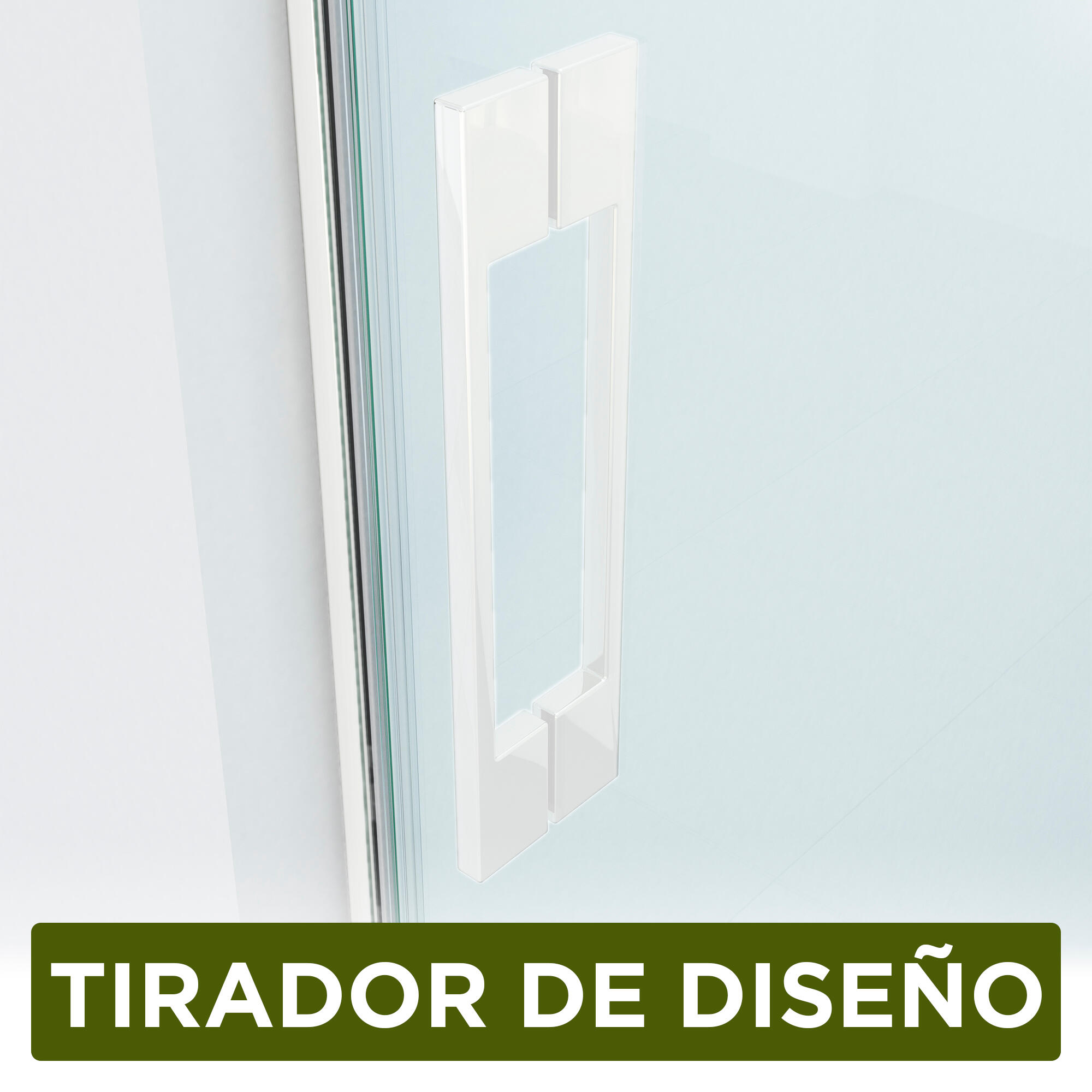 Mampara de ducha frontal corredera y panel fijo lateral Tala Perfil aluminio blanco. Ancho adaptable (130.1-140)+70 x200 cm. Cristal templado de seguridad transparente. Tratamiento antical y cierre magnético Glassinox - 7