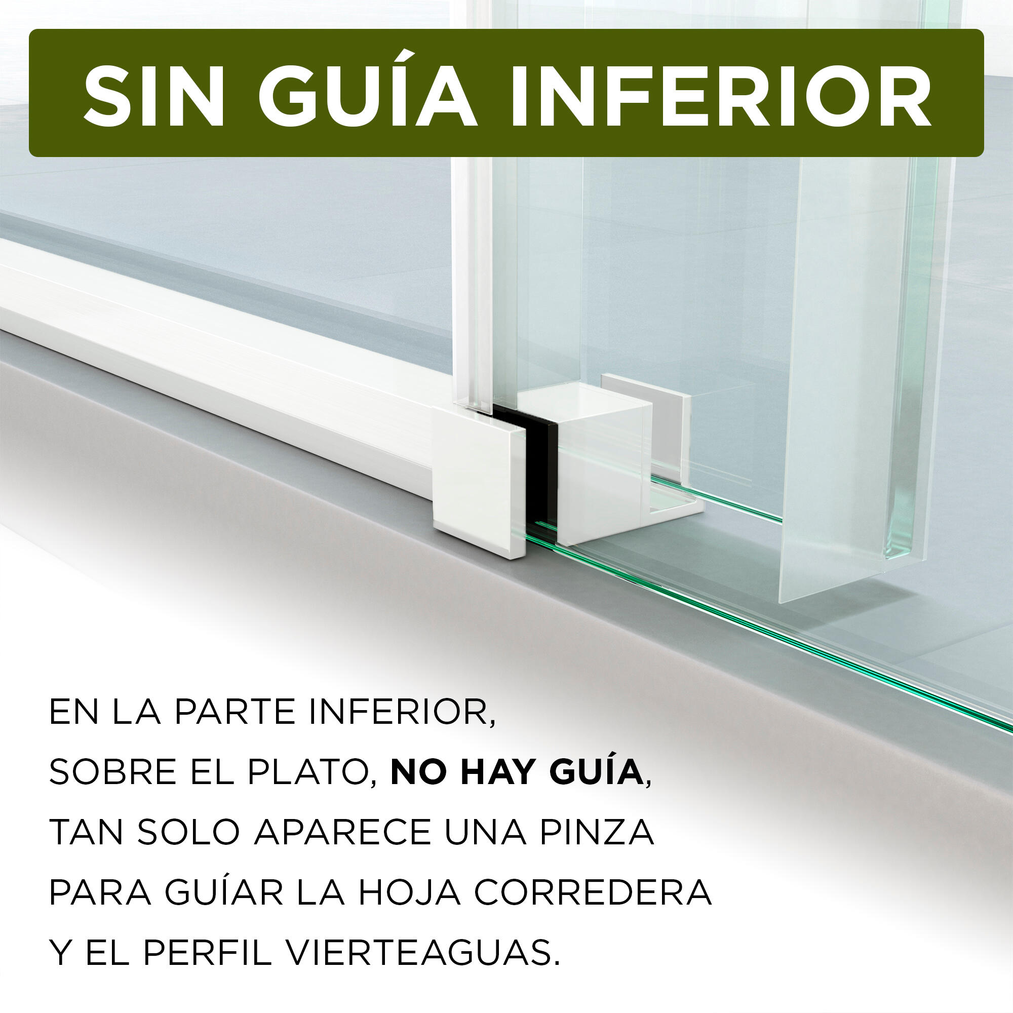Mampara de ducha frontal corredera y panel fijo lateral Tala Perfil aluminio blanco. Ancho adaptable (130.1-140)+70 x200 cm. Cristal templado de seguridad transparente. Tratamiento antical y cierre magnético Glassinox - 3