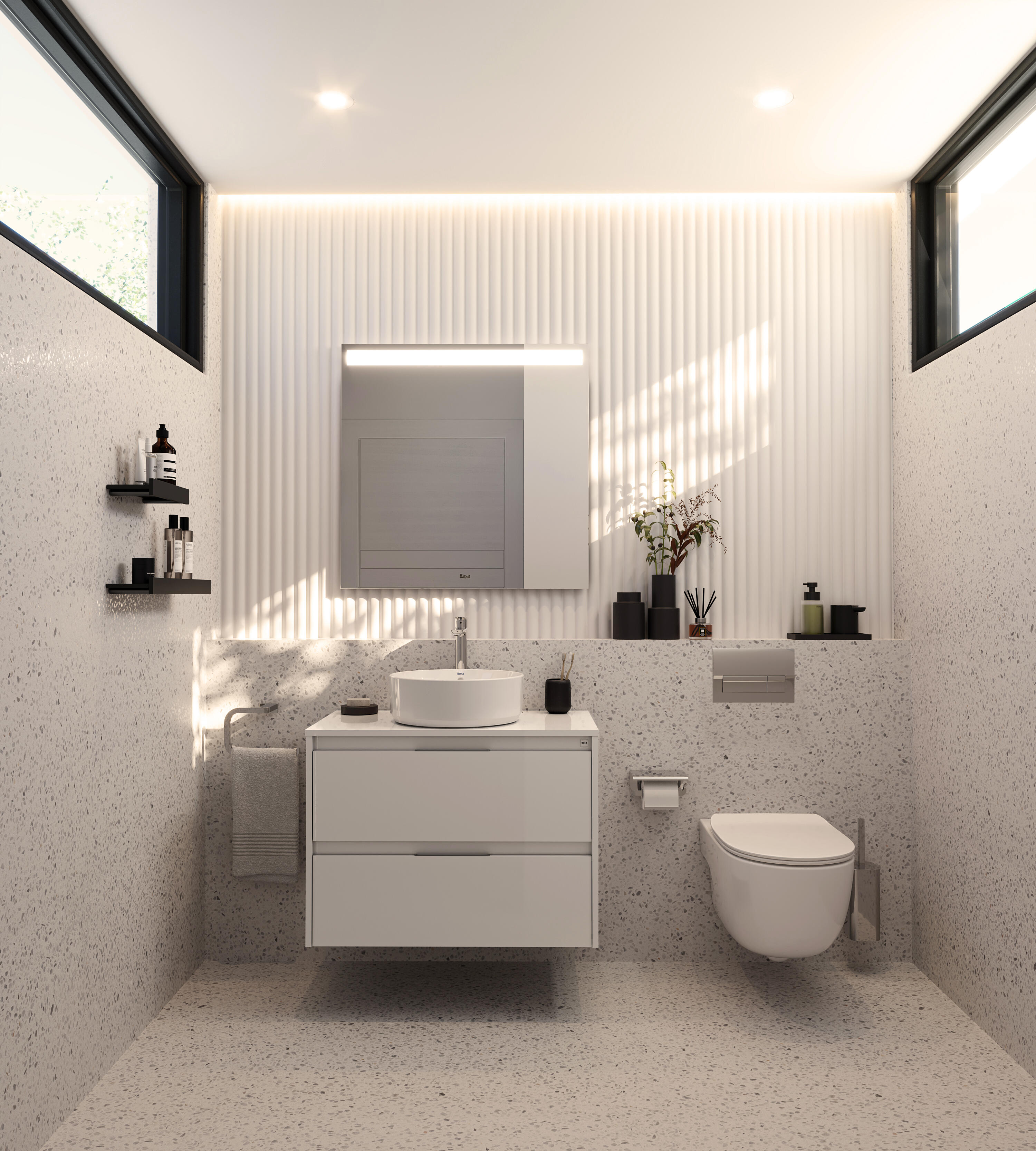 Mueble de baño con lavabo alpine blanco brillante 70x46 cm