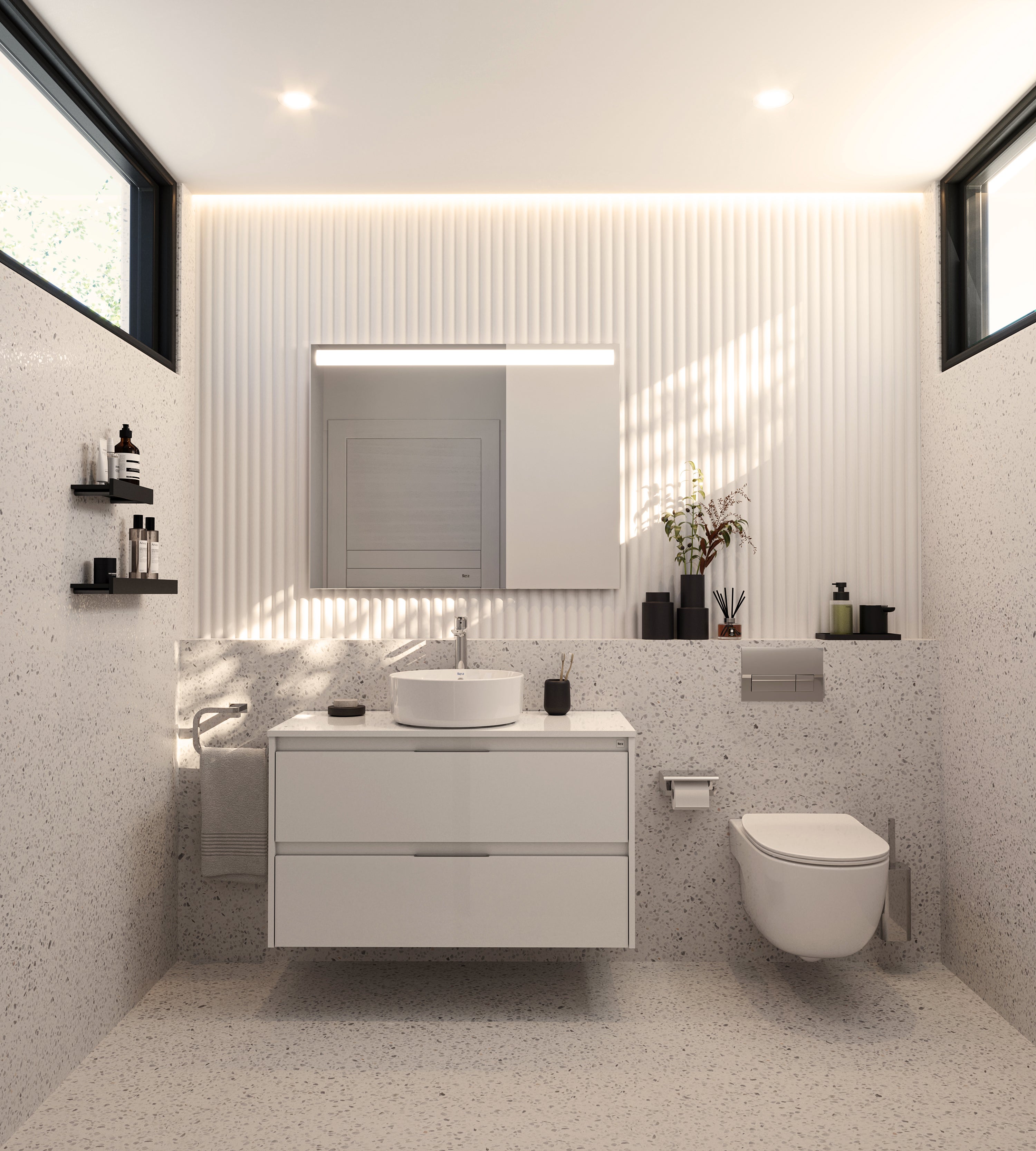 Mueble de baño con lavabo alpine blanco brillante 80x46 cm