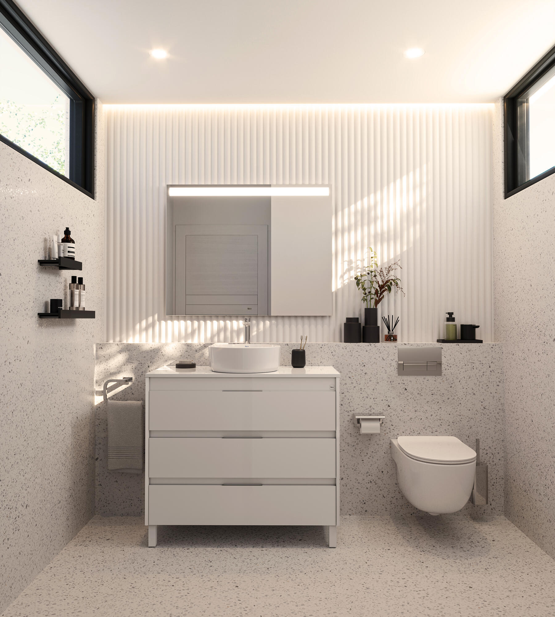 Mueble de baño con lavabo alpine blanco brillante 80x46 cm