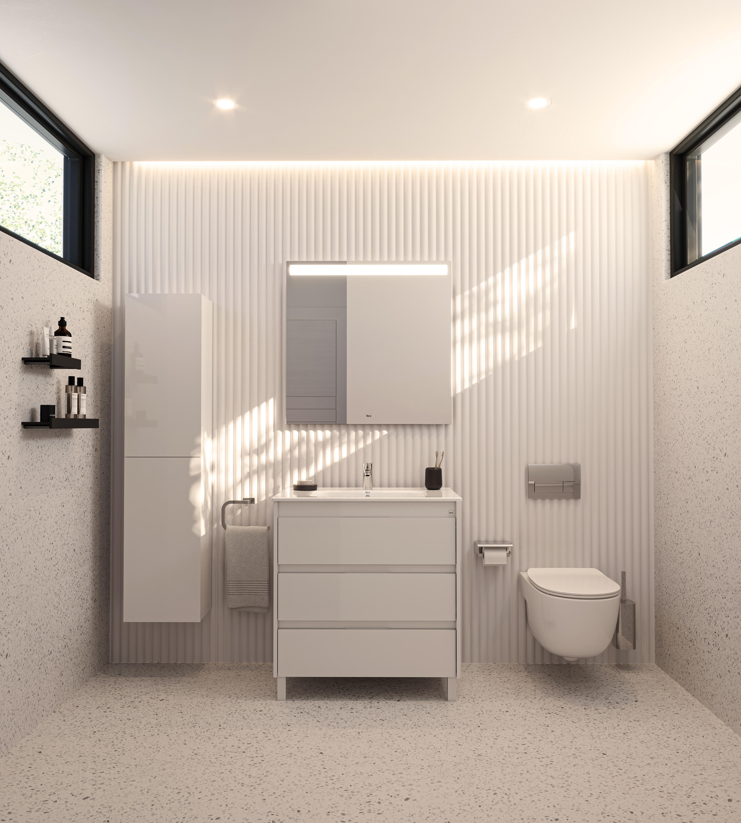 Mueble de baño con lavabo alpine blanco 70x46 cm
