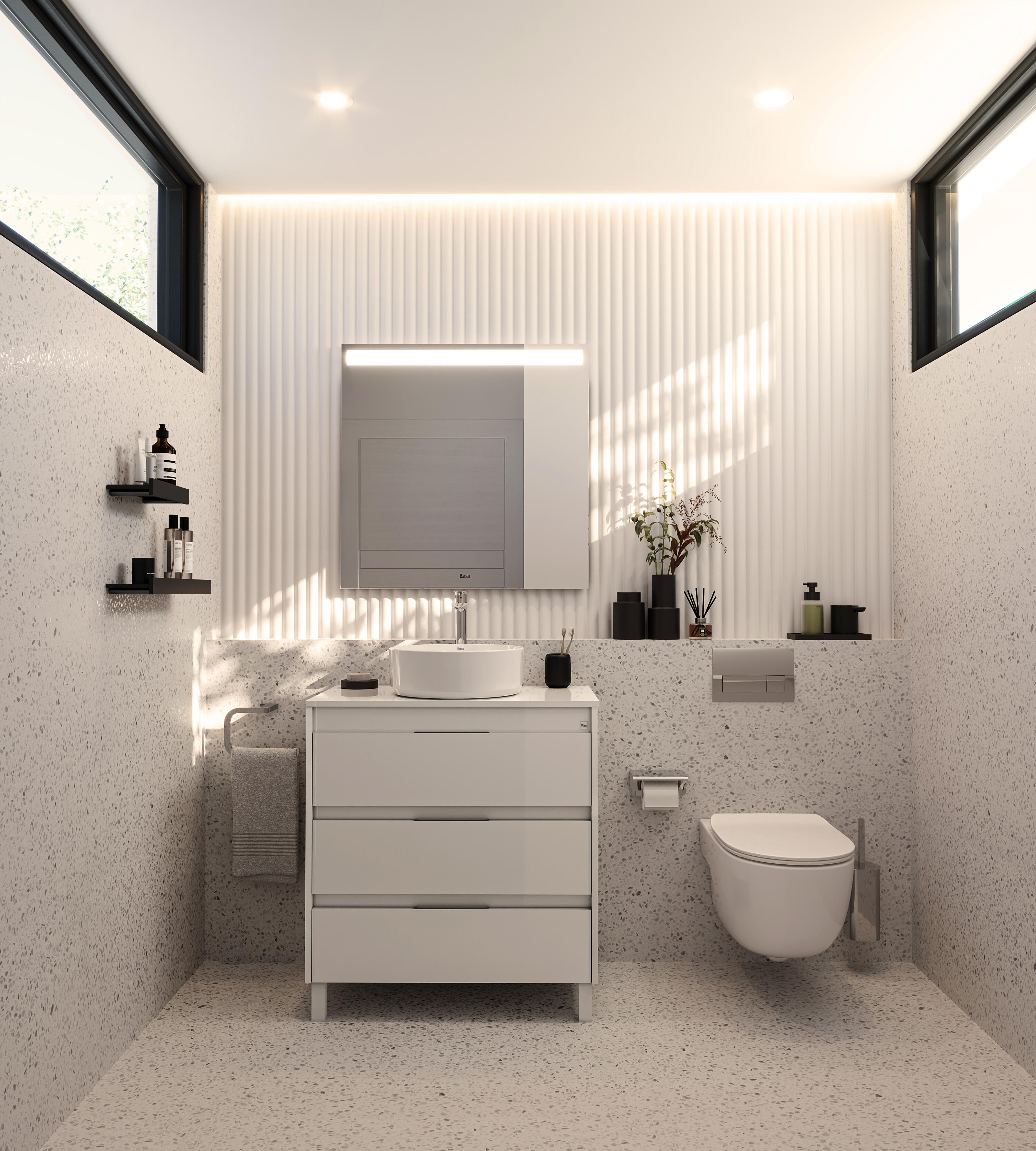 Mueble de baño con lavabo alpine blanco brillante 70x46 cm