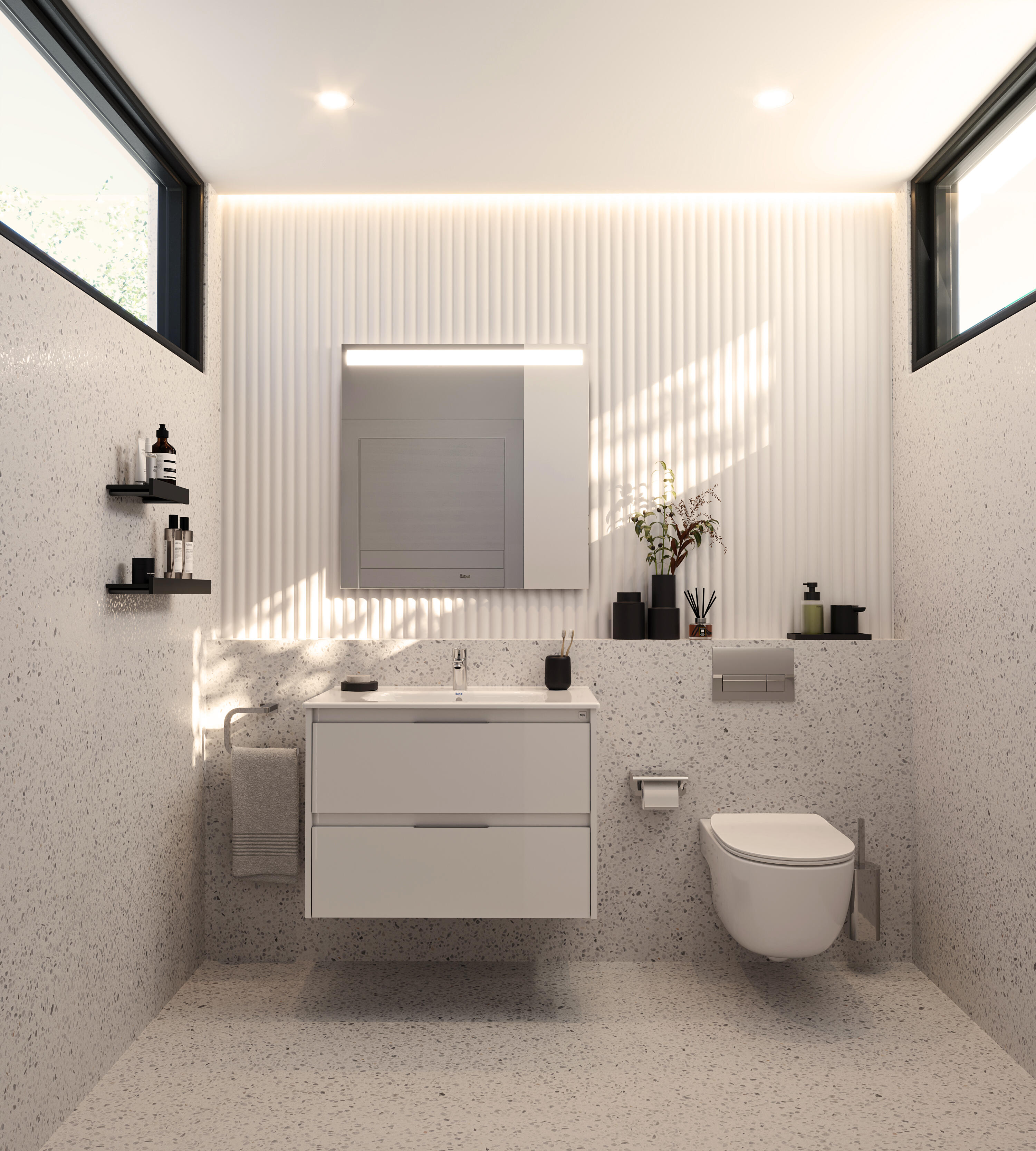Mueble de baño con lavabo alpine blanco 70x46 cm
